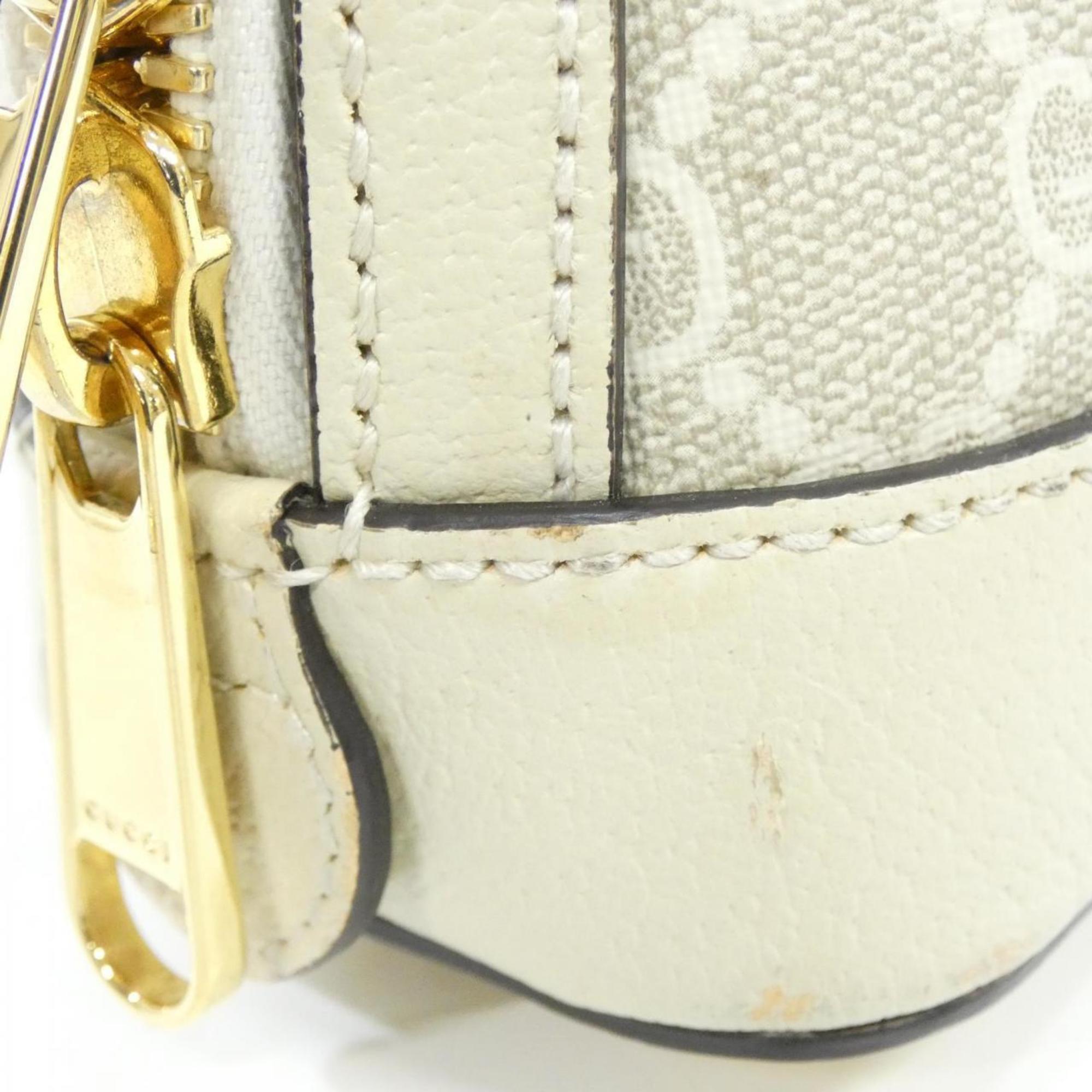 Gucci Horsebit Beige White Gg Supreme Handbag (Pre-Owned)