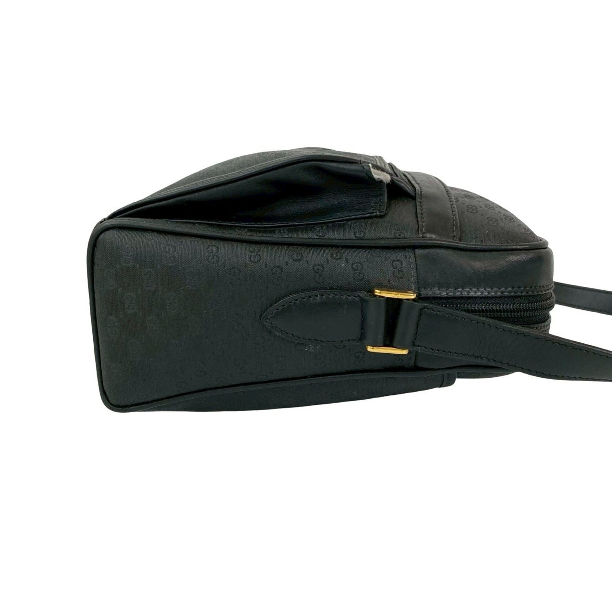 Gucci Black Leather Pvc Pochette Shoulder Bag (Pre-Owned)