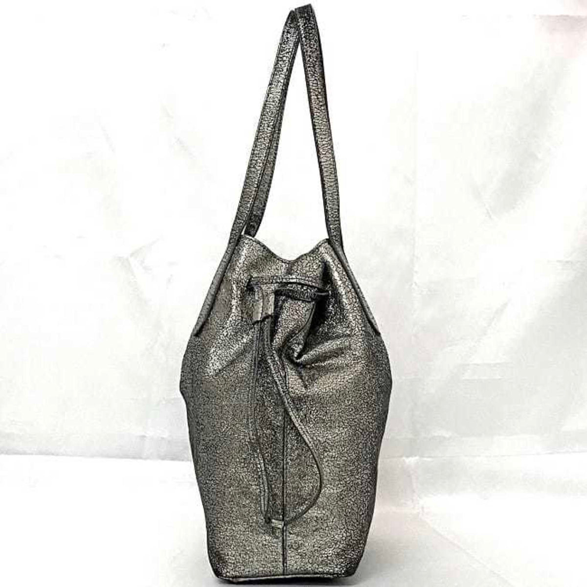 Jimmy Choo Metallic Silver Leather Tote Bag (Pre-Owned)
