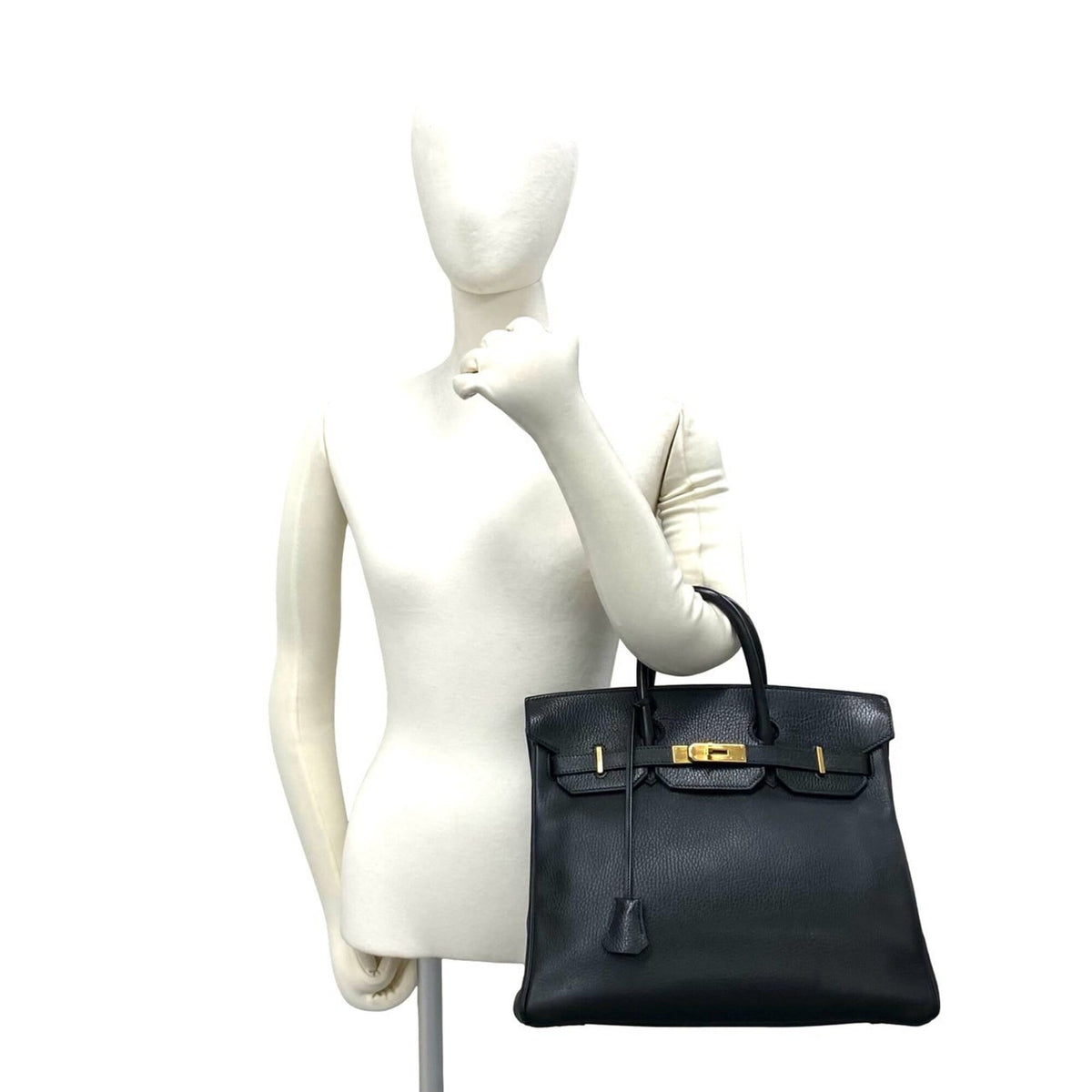 Hermes Black Ardennes Leather Handbag Tote Bag (Pre-Owned)