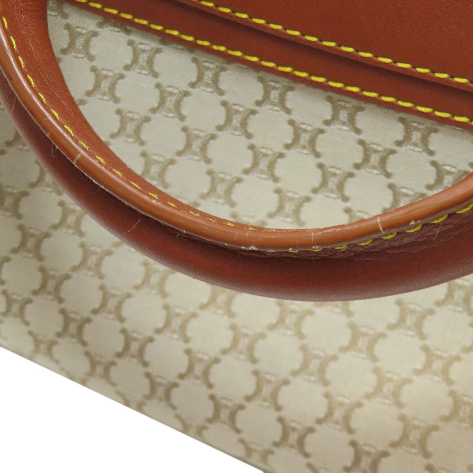 Celine Beige Brown Canvas Handbag (Pre-Owned)