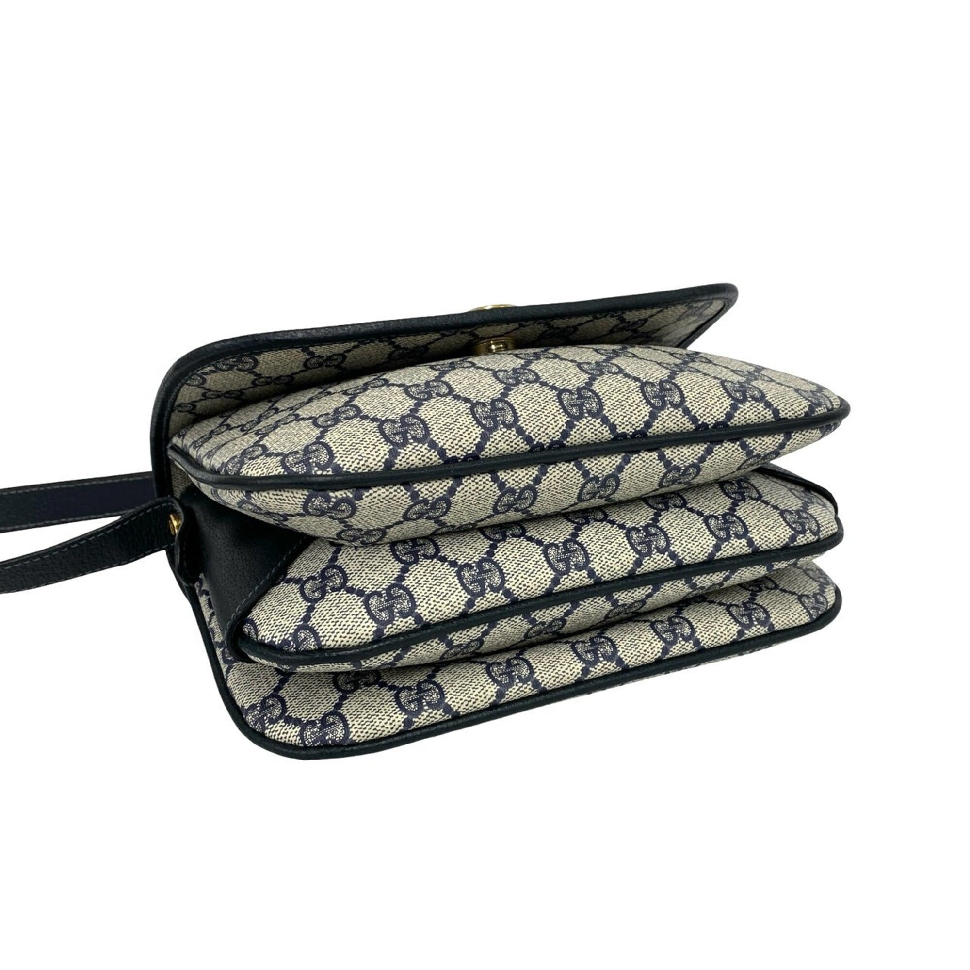 Gucci Navy Leather Pvc Pochette Shoulder Bag (Pre-Owned)