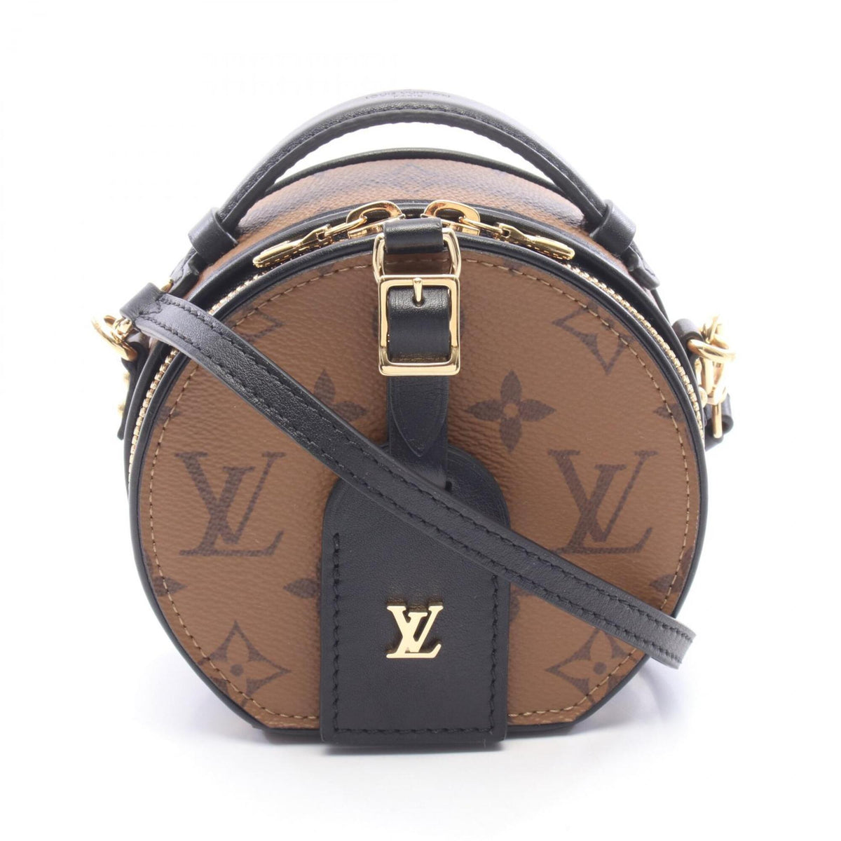 Louis Vuitton Black Brown Monogram Reverse Pvc Coated Canvas Leather Handbag (Pre-Owned)