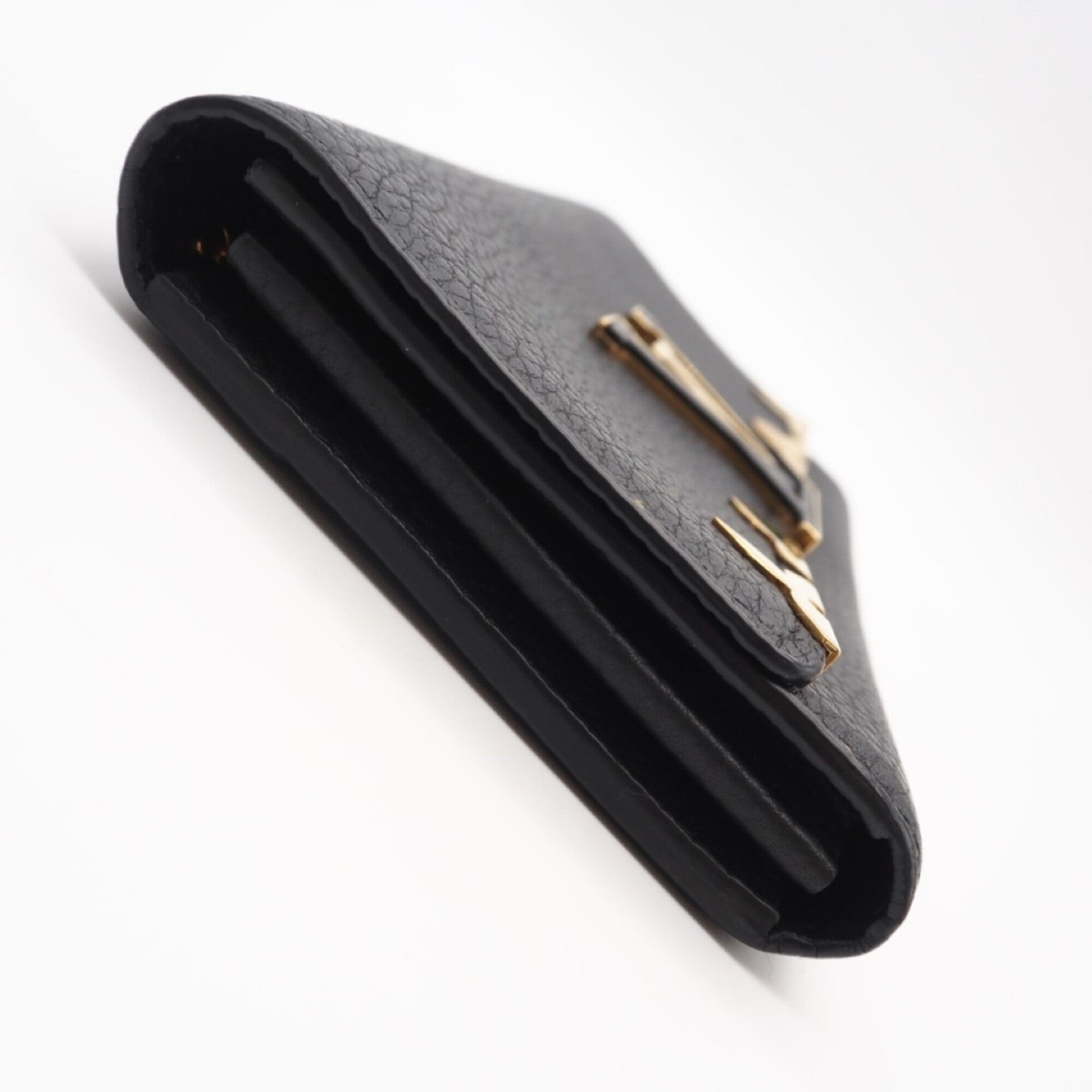 Louis Vuitton Black Leather Long Wallet (Bi-Fold) (Pre-Owned)