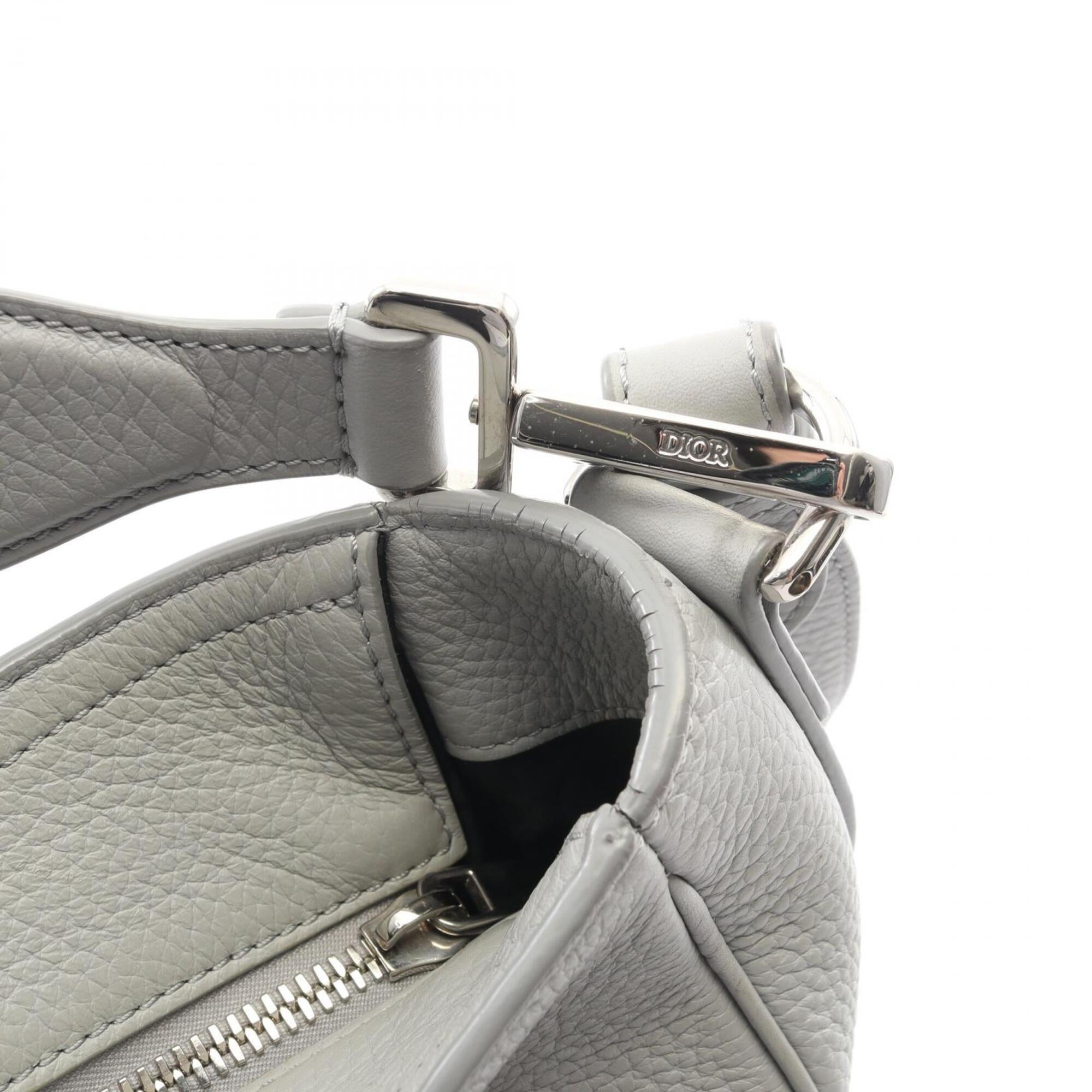 Christian Dior Blue Leather Handbag Saddle Bag (Pre-Owned)