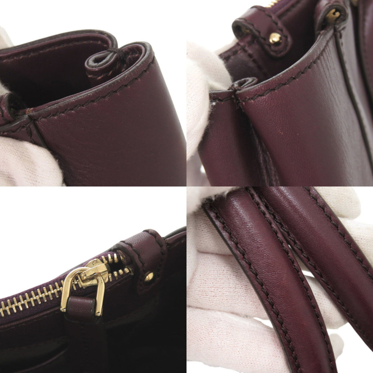 Tod's Purple Leather Handbag Shoulder Bag Tote Bag (Pre-Owned)