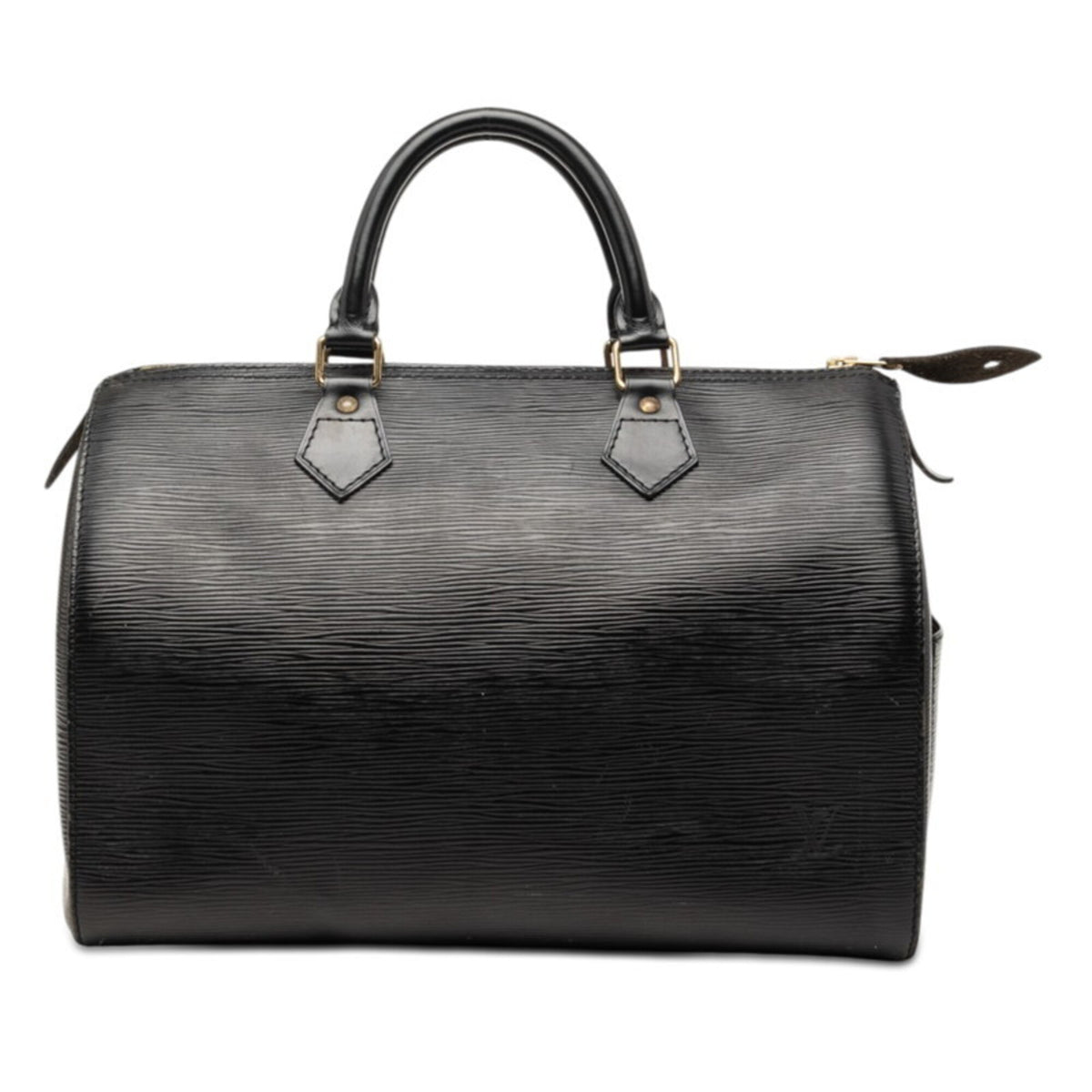 Louis Vuitton Black Noir Leather Boston Bag Handbag (Pre-Owned)