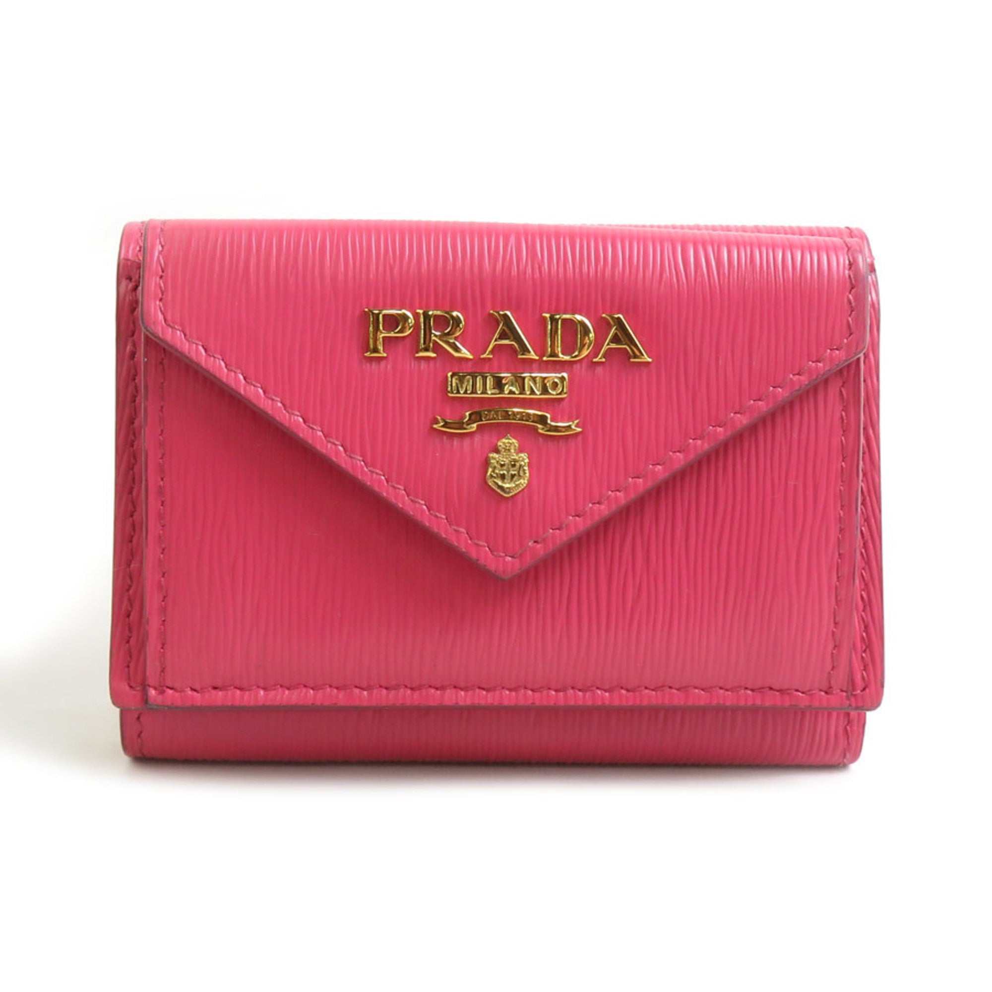 Prada Pink Leather Wallet (Tri-Fold) (Pre-Owned)