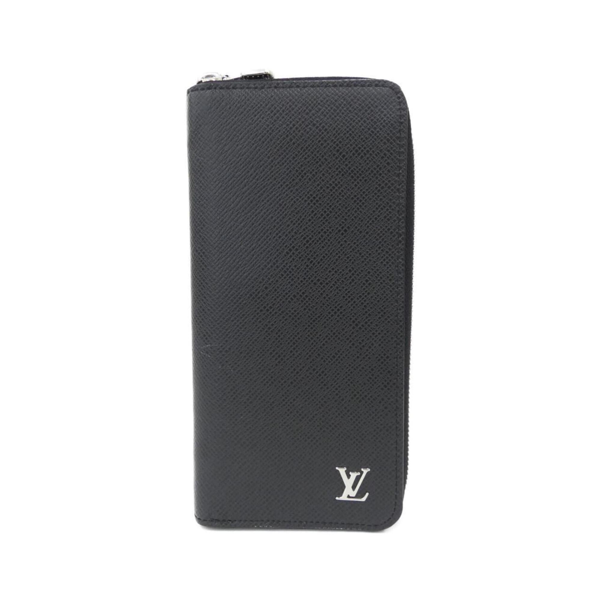 Louis Vuitton Black Leather Long Wallet (Bi-Fold) (Pre-Owned)
