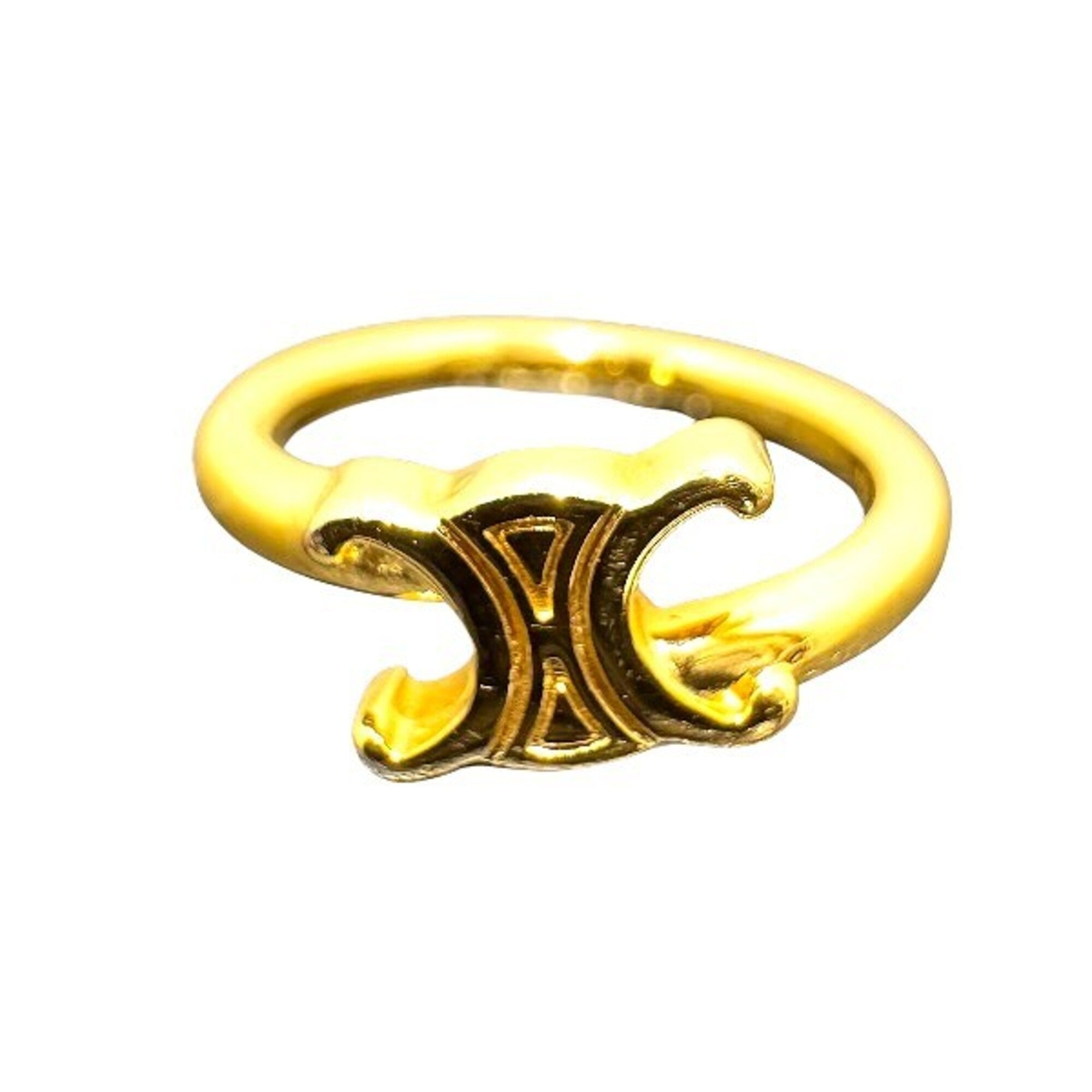 Celine Gold Gold Plating Band Ring (Pre-Owned)