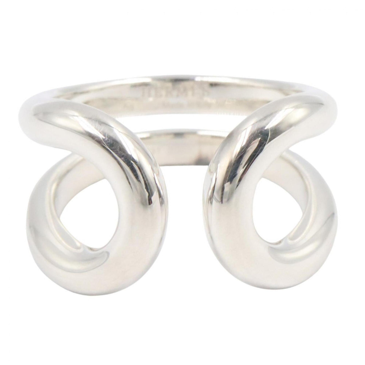 Hermes Silver Silver 925 Band Ring (Pre-Owned)