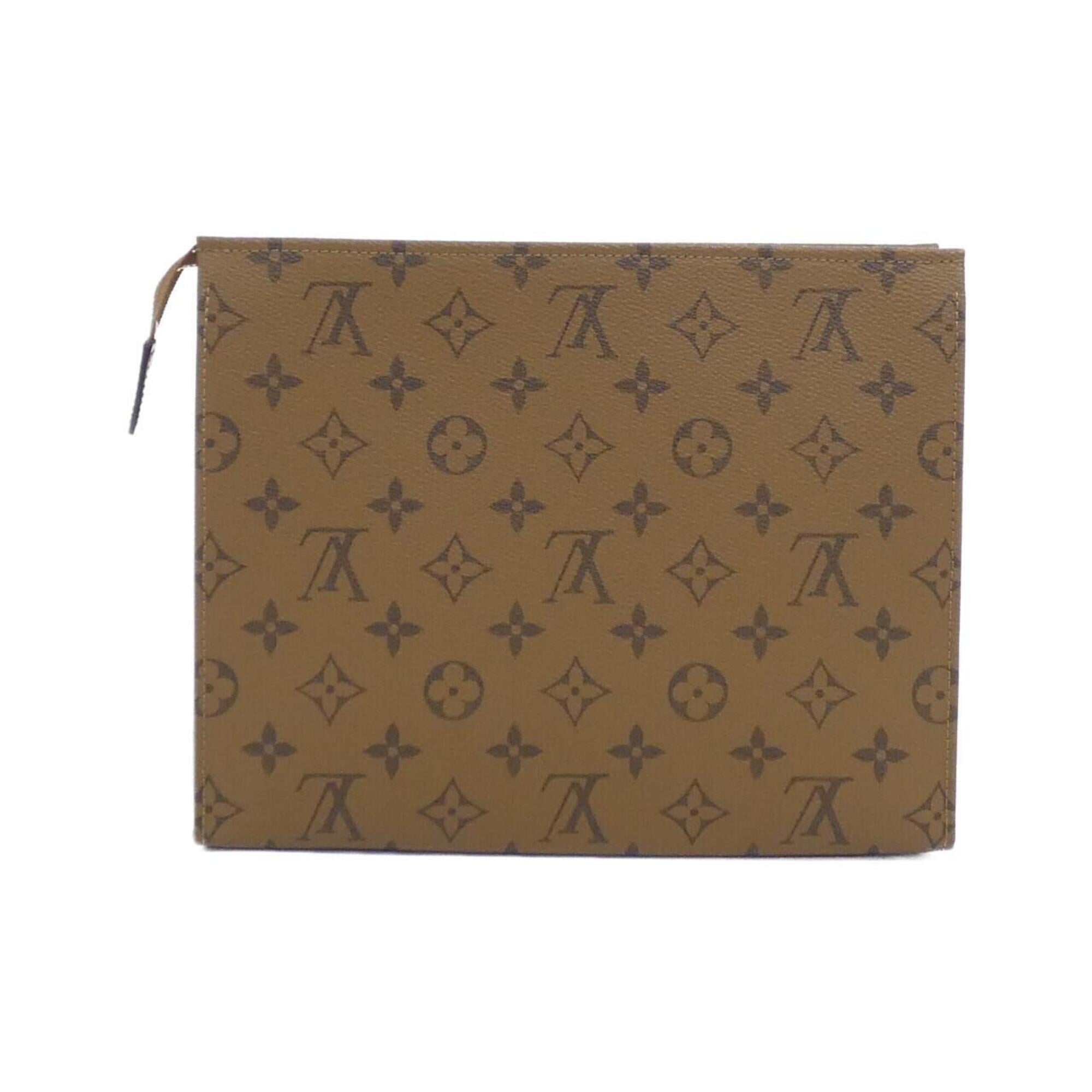 Louis Vuitton Marron Coated Canvas Handbag Pouch (Pre-Owned)