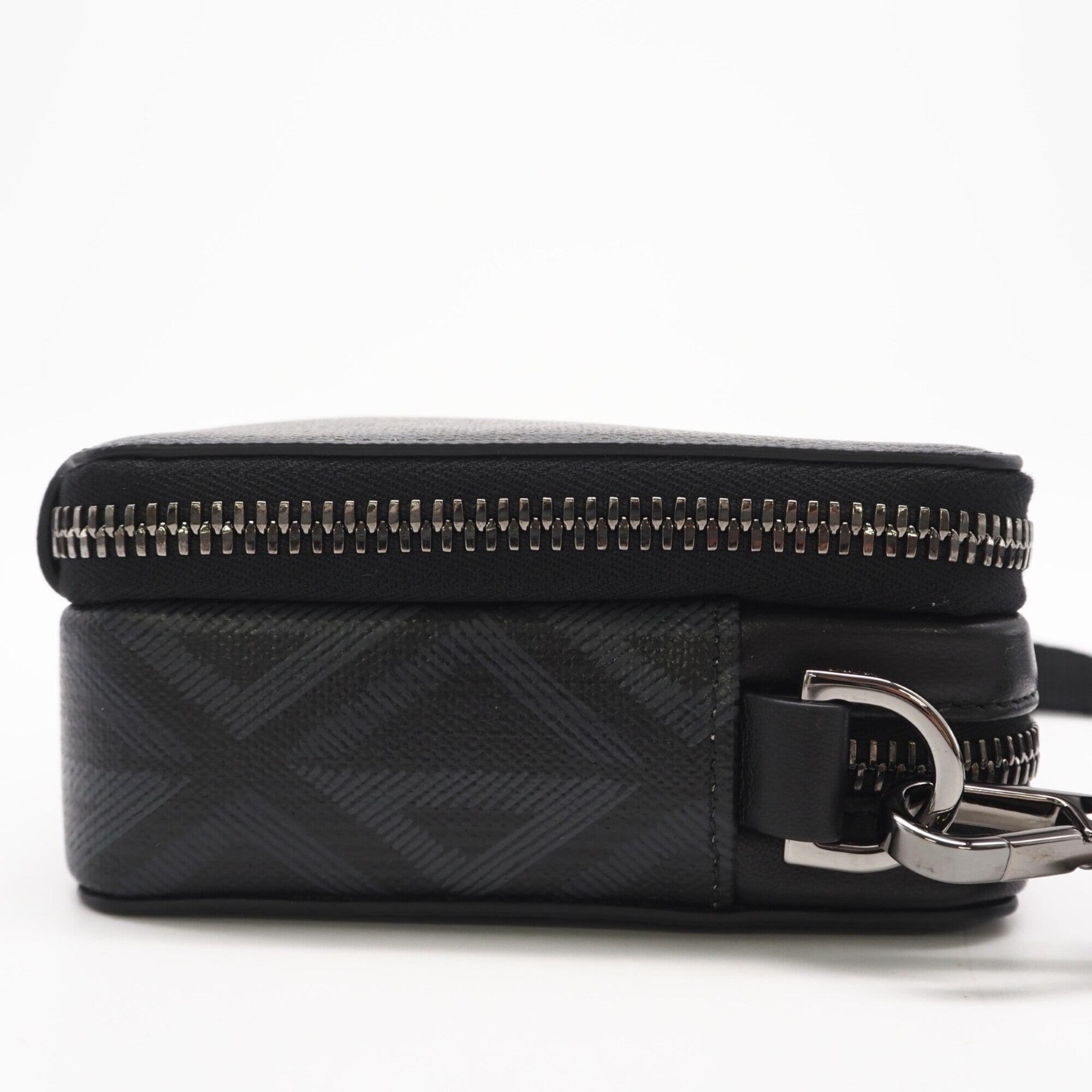 Christian Dior Black Gray Coated Canvas Leather Shoulder Bag (Pre-Owned)