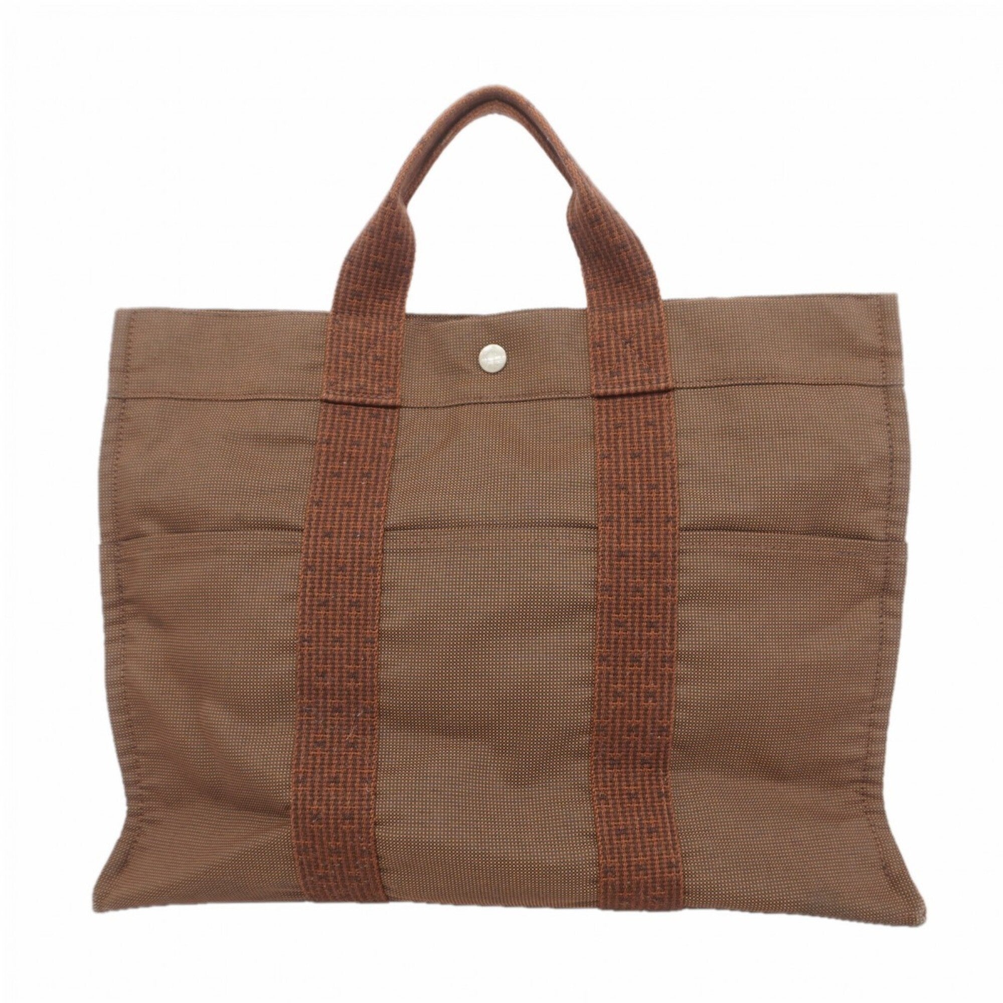 Hermes Brown Canvas Tote Bag (Pre-Owned)