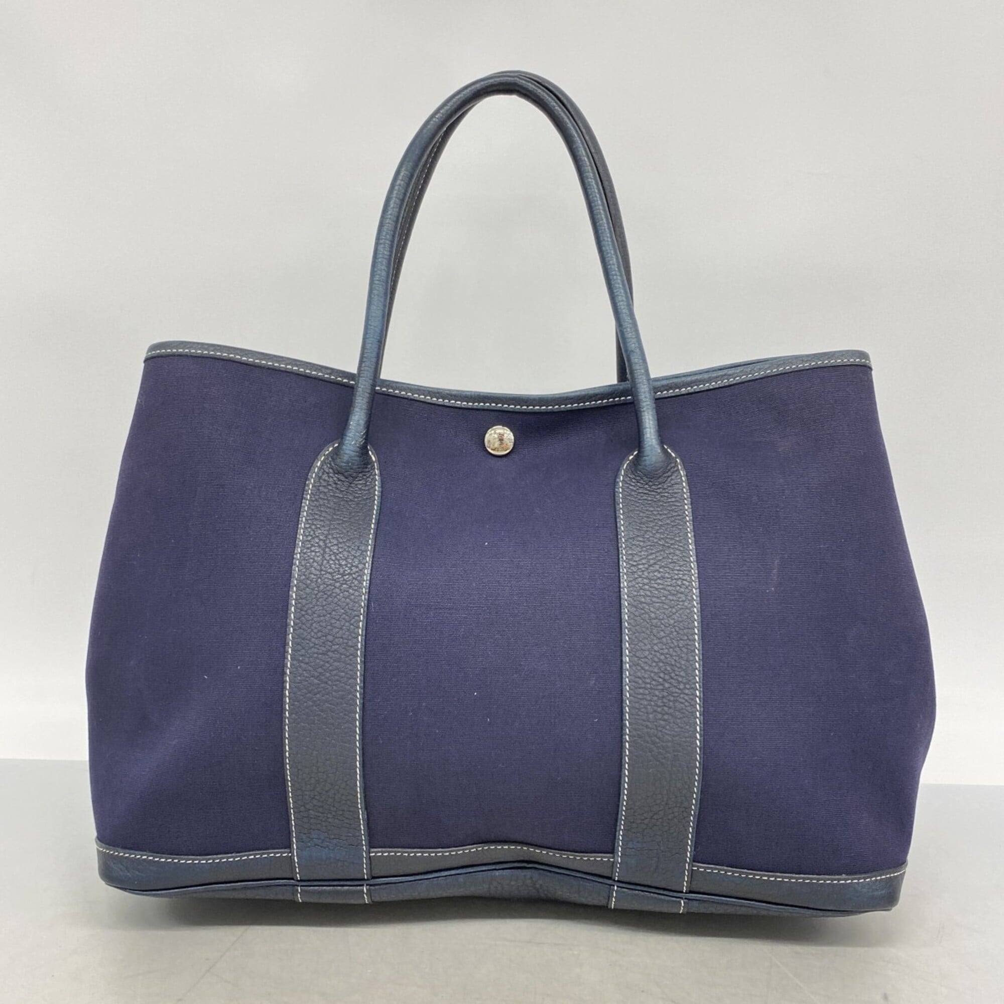 Hermes Navy Toile H Tote Bag (Pre-Owned)