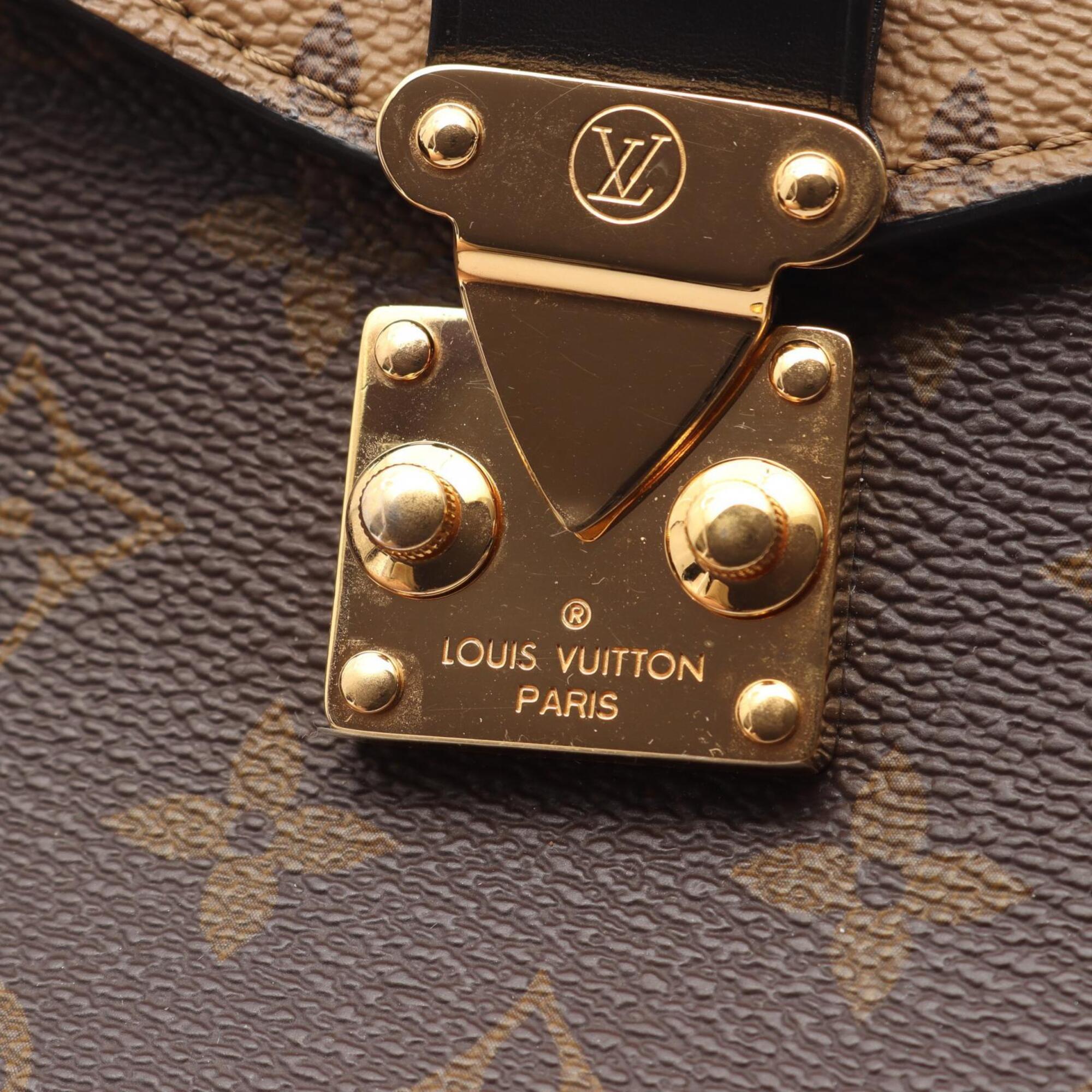 Louis Vuitton Monogram Reverse Black Brown Coated Canvas Handbag Pochette (Pre-Owned)