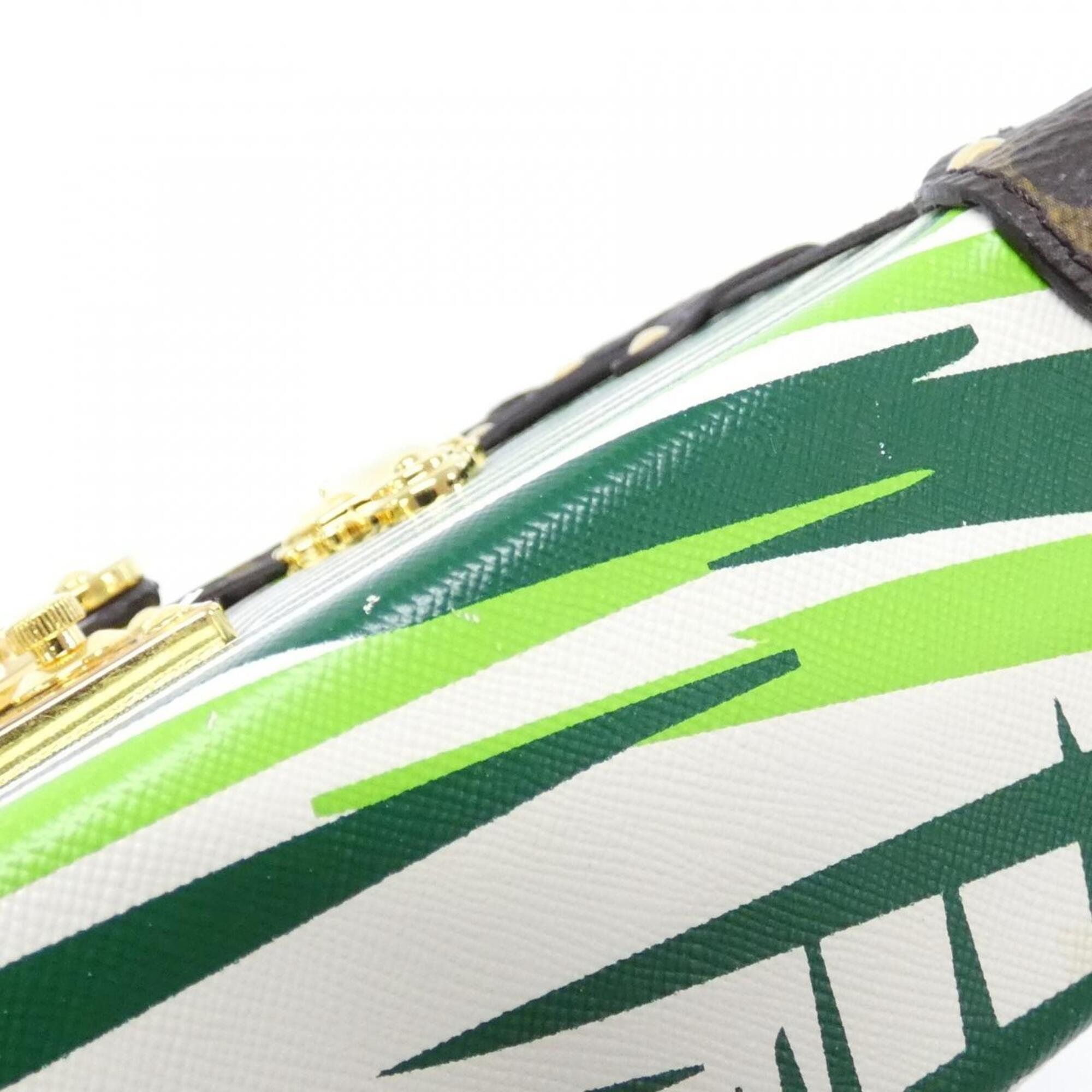 Louis Vuitton Brown Green Vert Coated Canvas Shoulder Bag (Pre-Owned)
