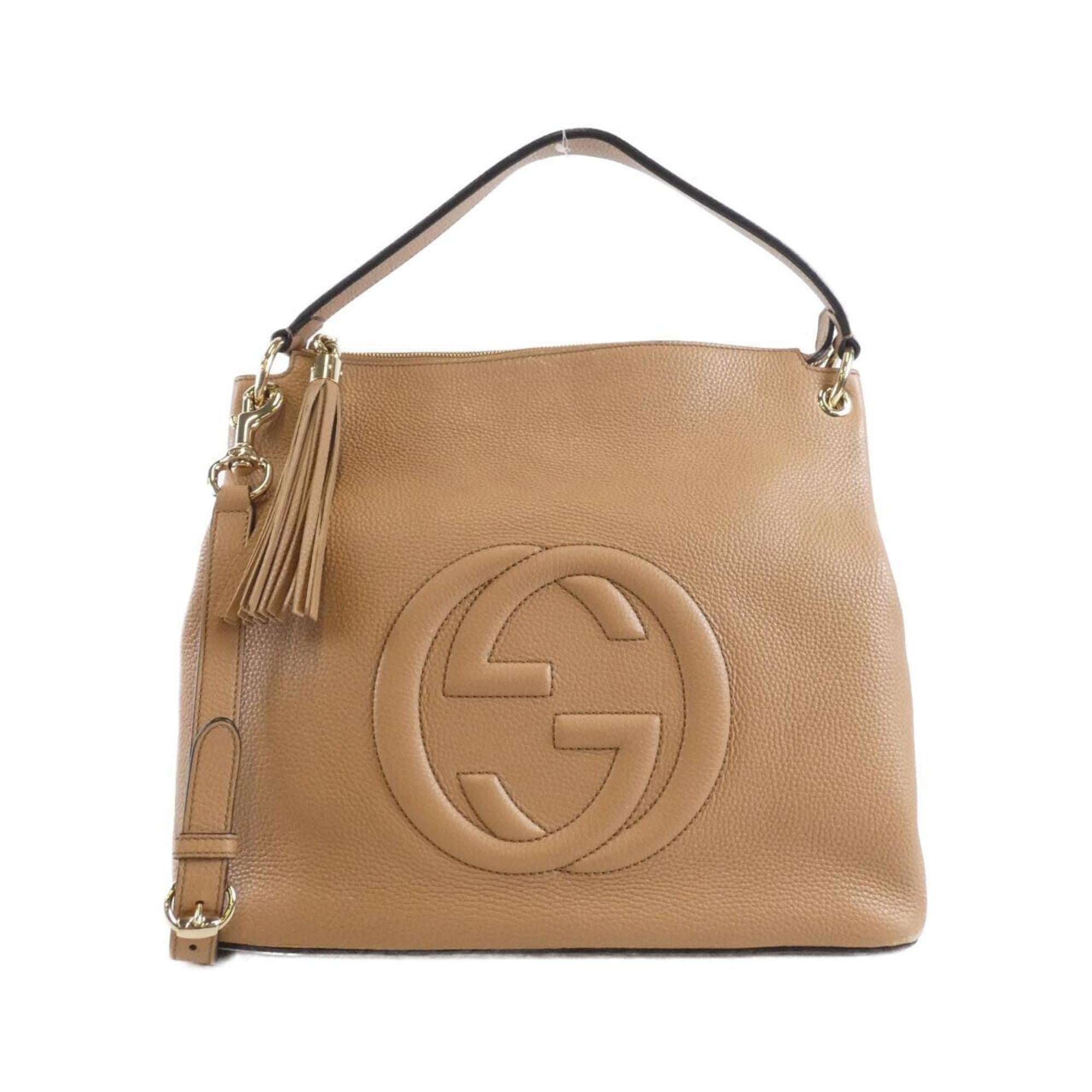 Gucci Beige Leather Shoulder Bag (Pre-Owned)