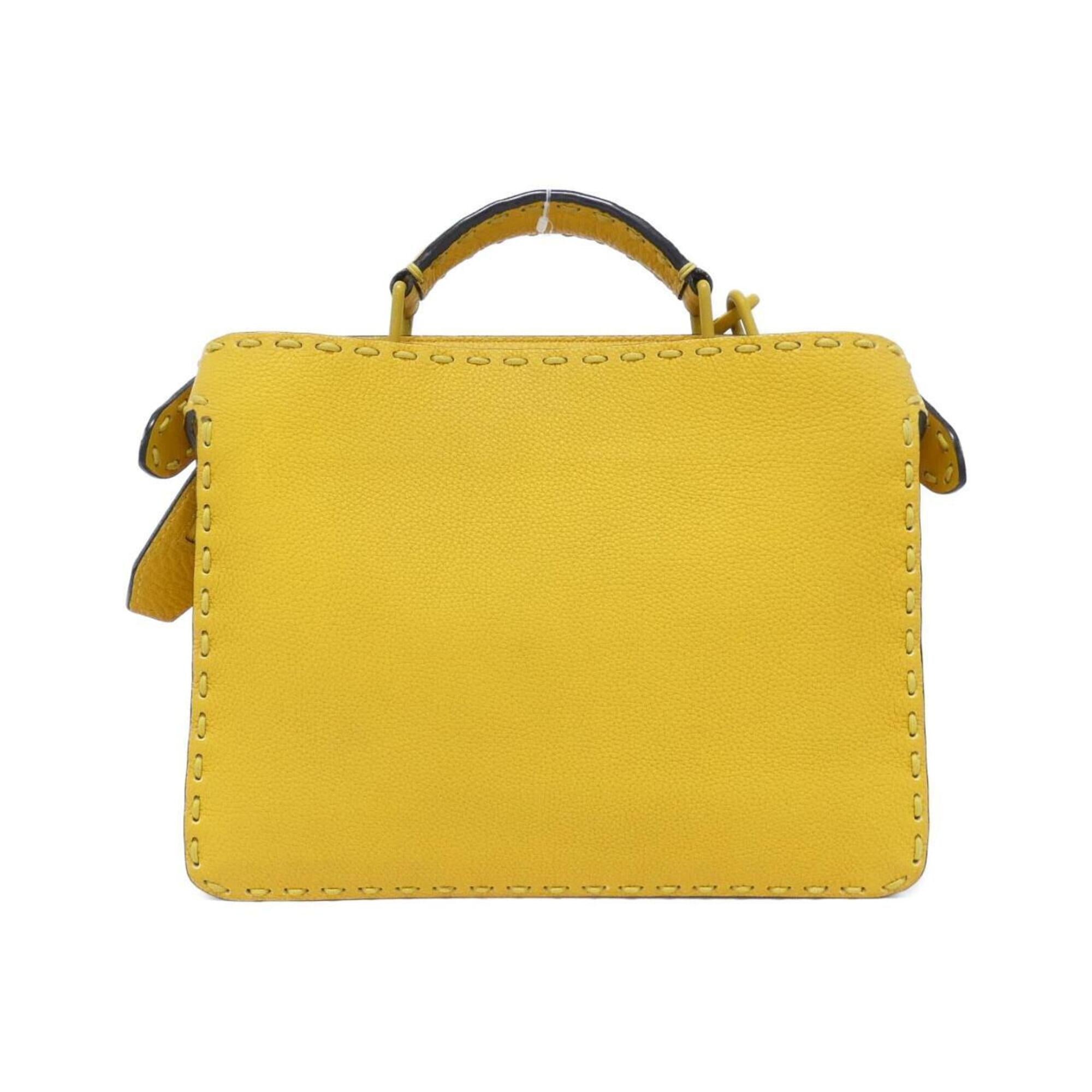 Fendi Yellow Leather Handbag Pouch (Pre-Owned)