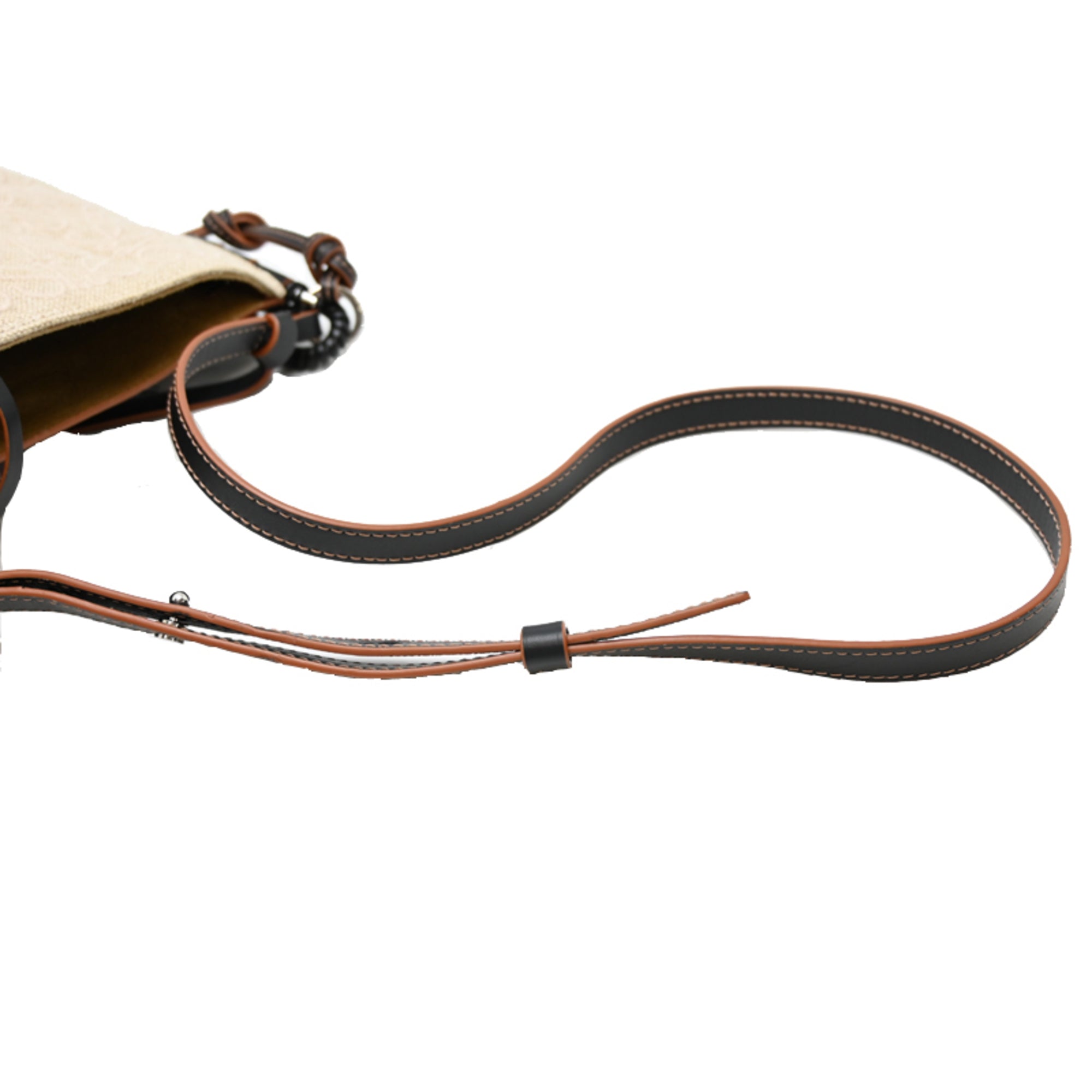 Loewe Beige Black Leather Canvas Baguette Bag (Pre-Owned)