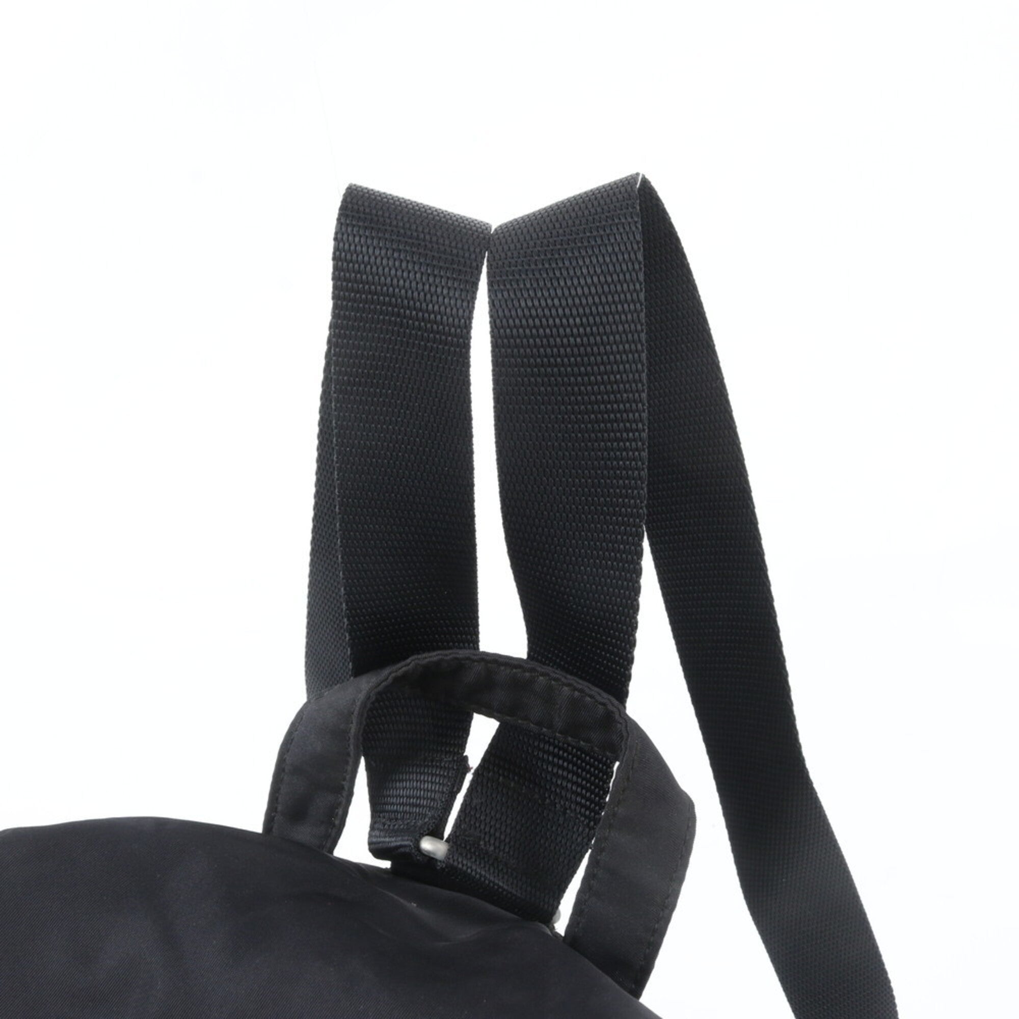 Prada Black Nylon Leather Backpack (Pre-Owned)