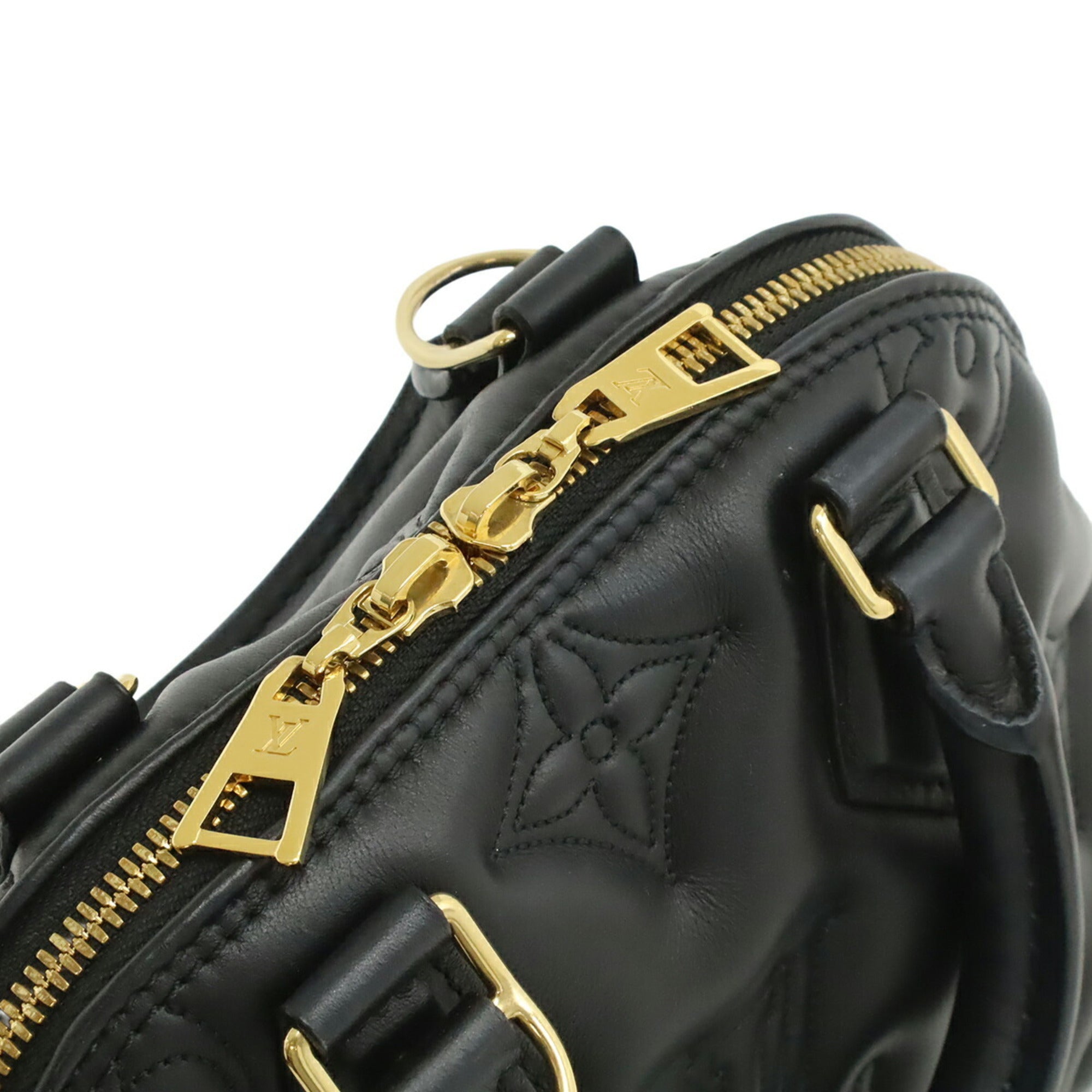 Louis Vuitton Black Noir White Quilting Handbag Shoulder Bag (Pre-Owned)
