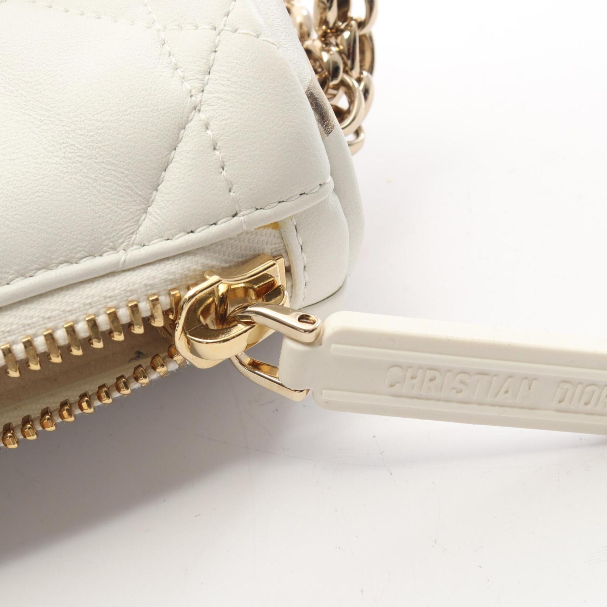 Christian Dior White Leather Handbag Shoulder Bag (Pre-Owned)