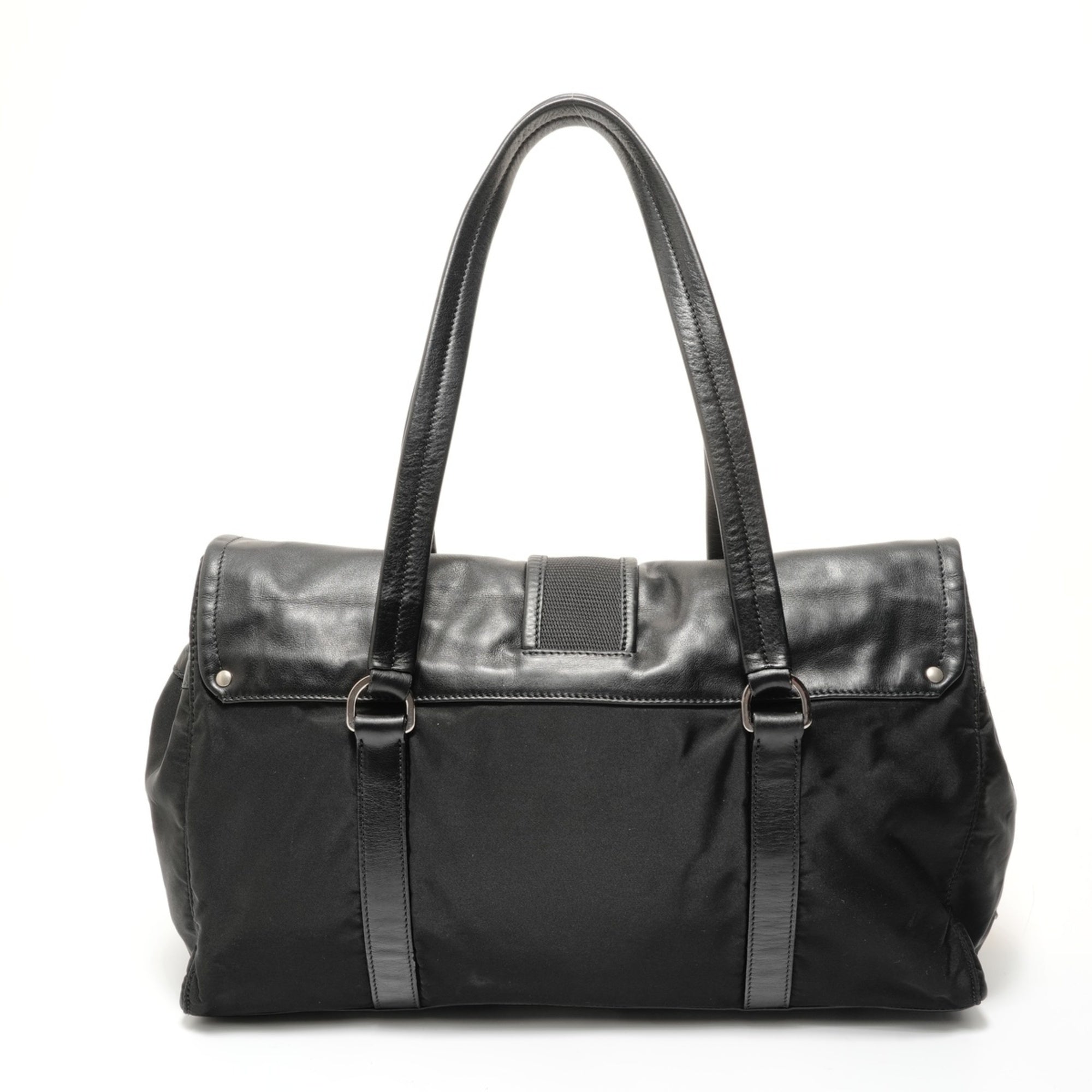 Prada Black Nylon Leather Shoulder Bag (Pre-Owned)