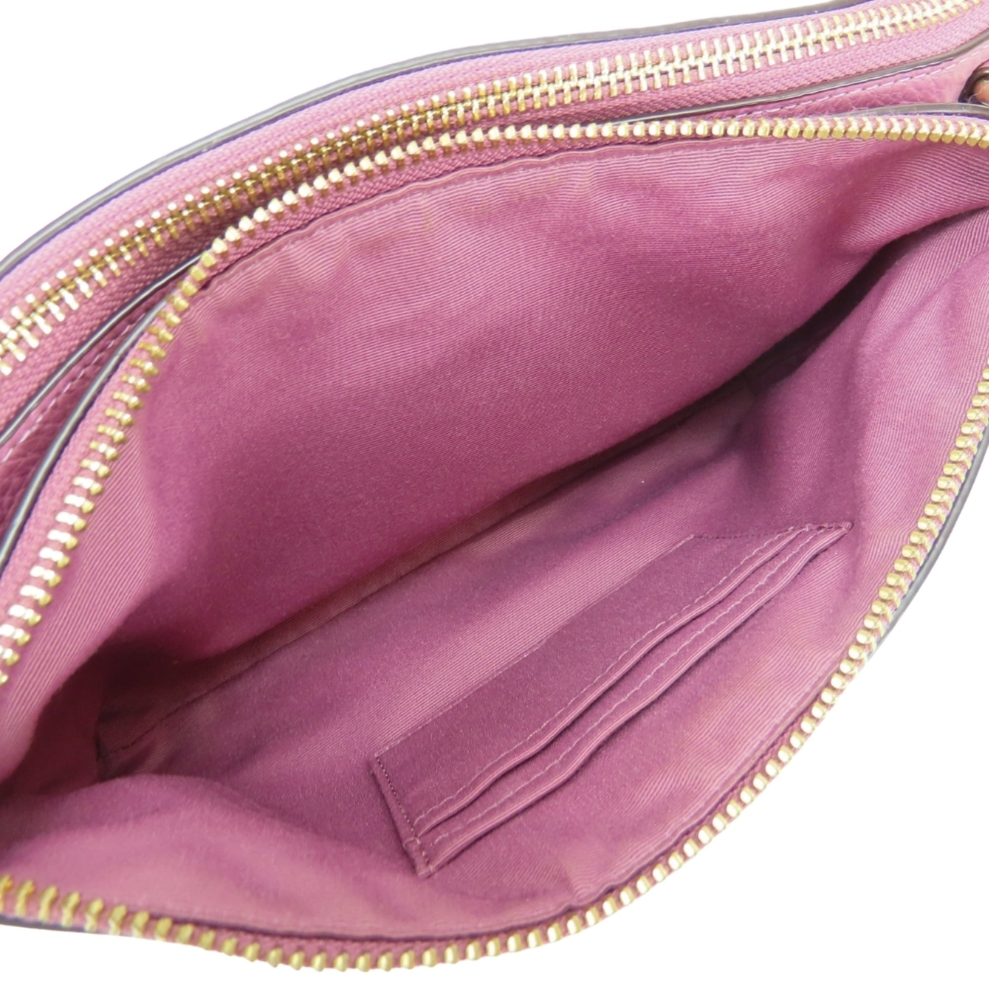 Coach Pink Purple Leather Shoulder Bag (Pre-Owned)