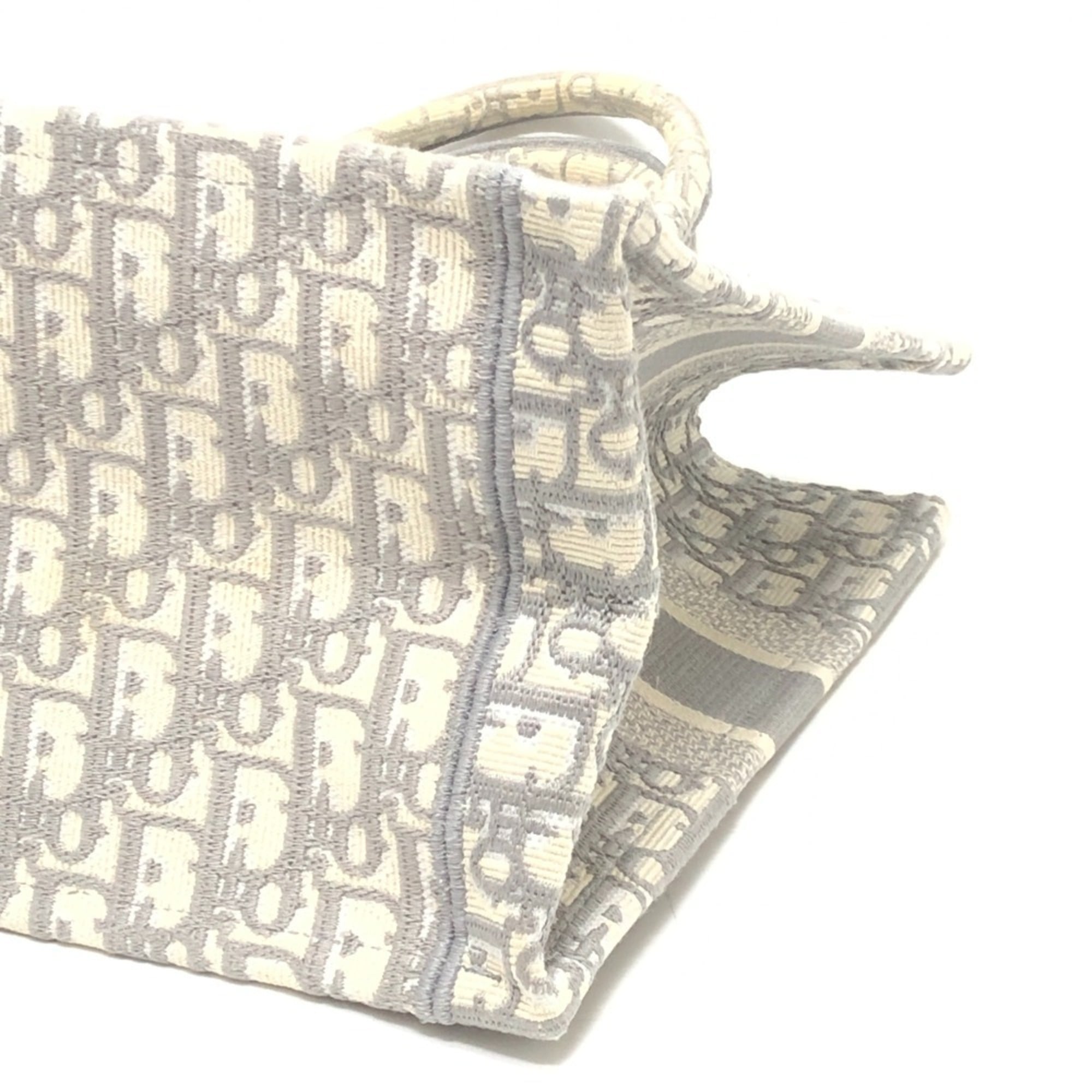 Christian Dior Gray Yellow Canvas Handbag Tote Bag (Pre-Owned)