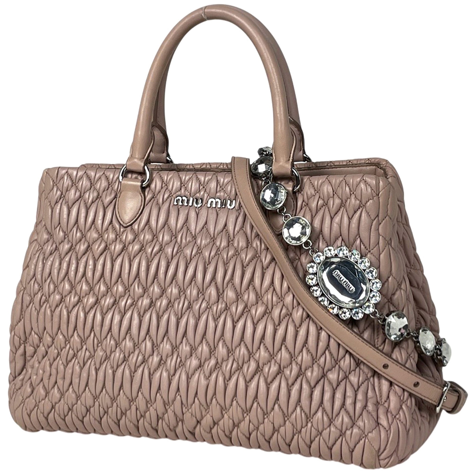 Miu Miu Pink Leather Handbag Shoulder Bag (Pre-Owned)