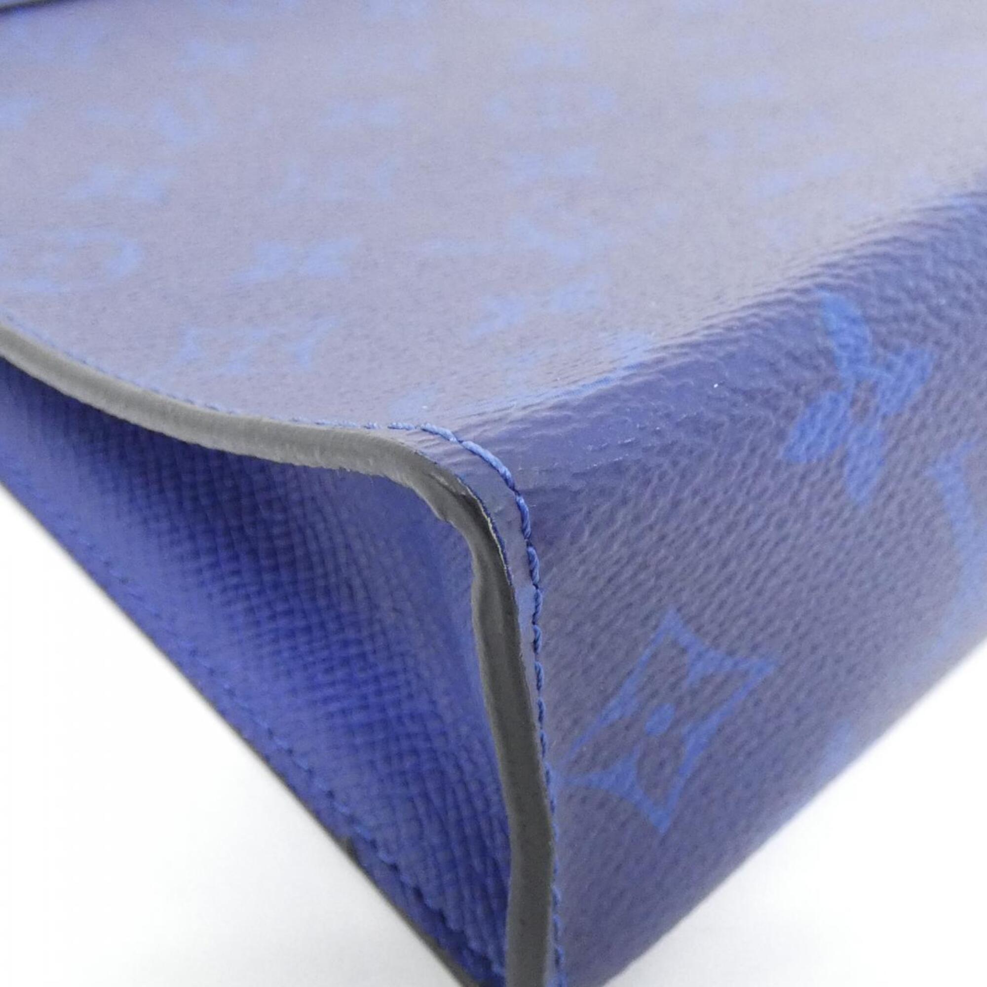 Louis Vuitton Blue Cobalt Coated Canvas Leather Handbag Pochette (Pre-Owned)