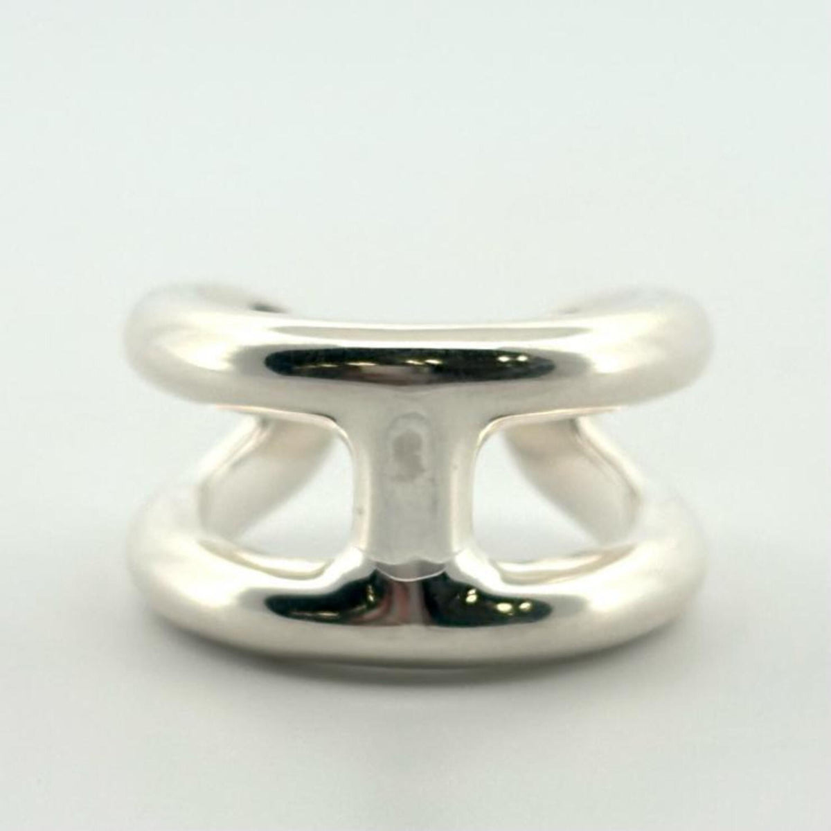 Hermes Silver Silver 925 Band Ring (Pre-Owned)