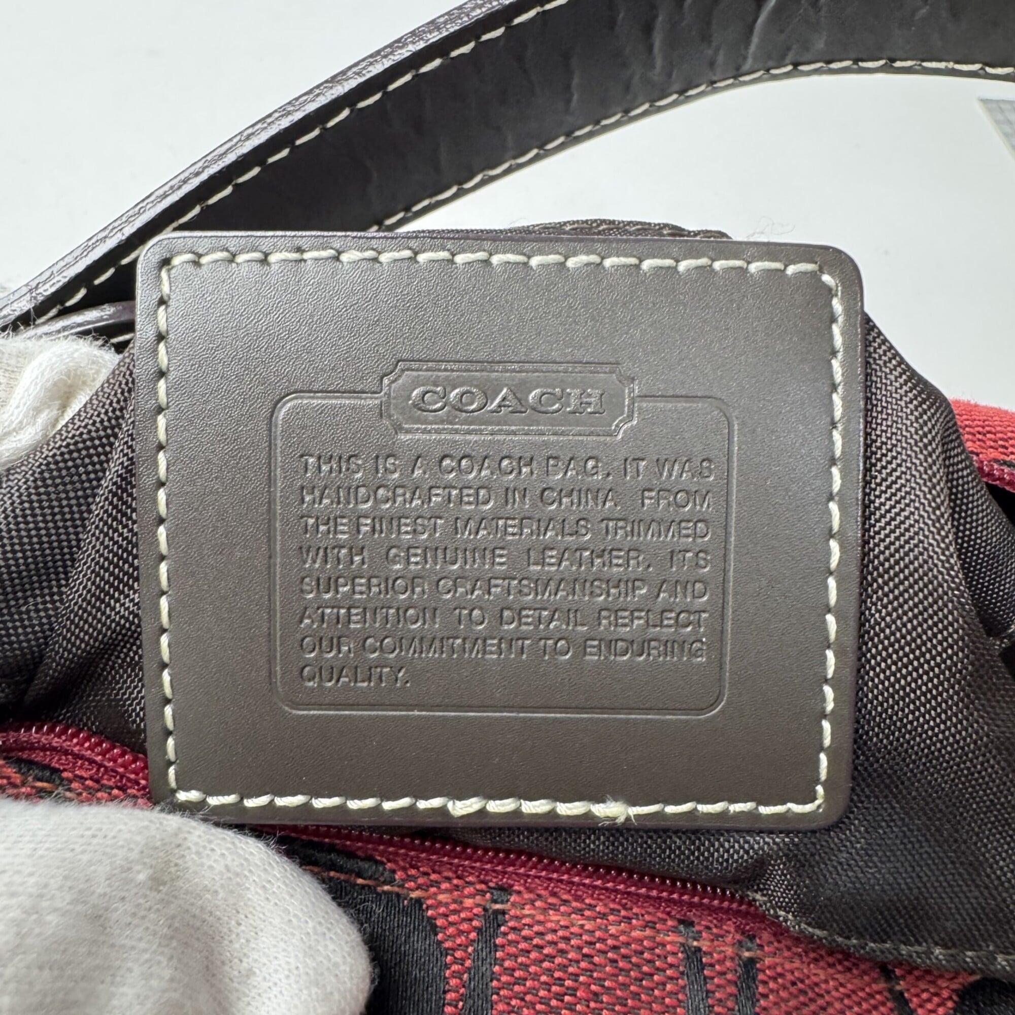 Coach Red Color Canvas Handbag Pouch (Pre-Owned)