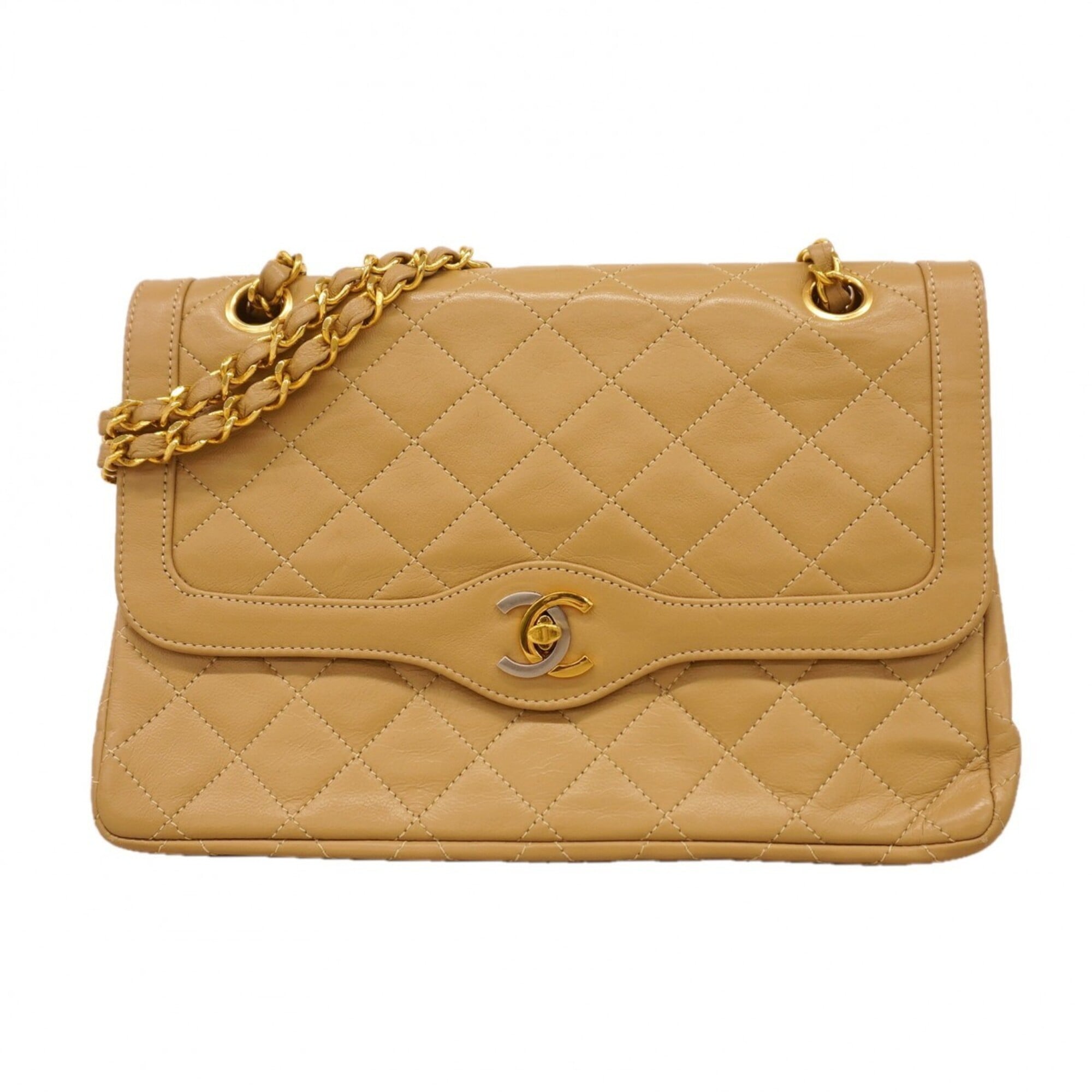Chanel Beige Leather Shoulder Bag (Pre-Owned)