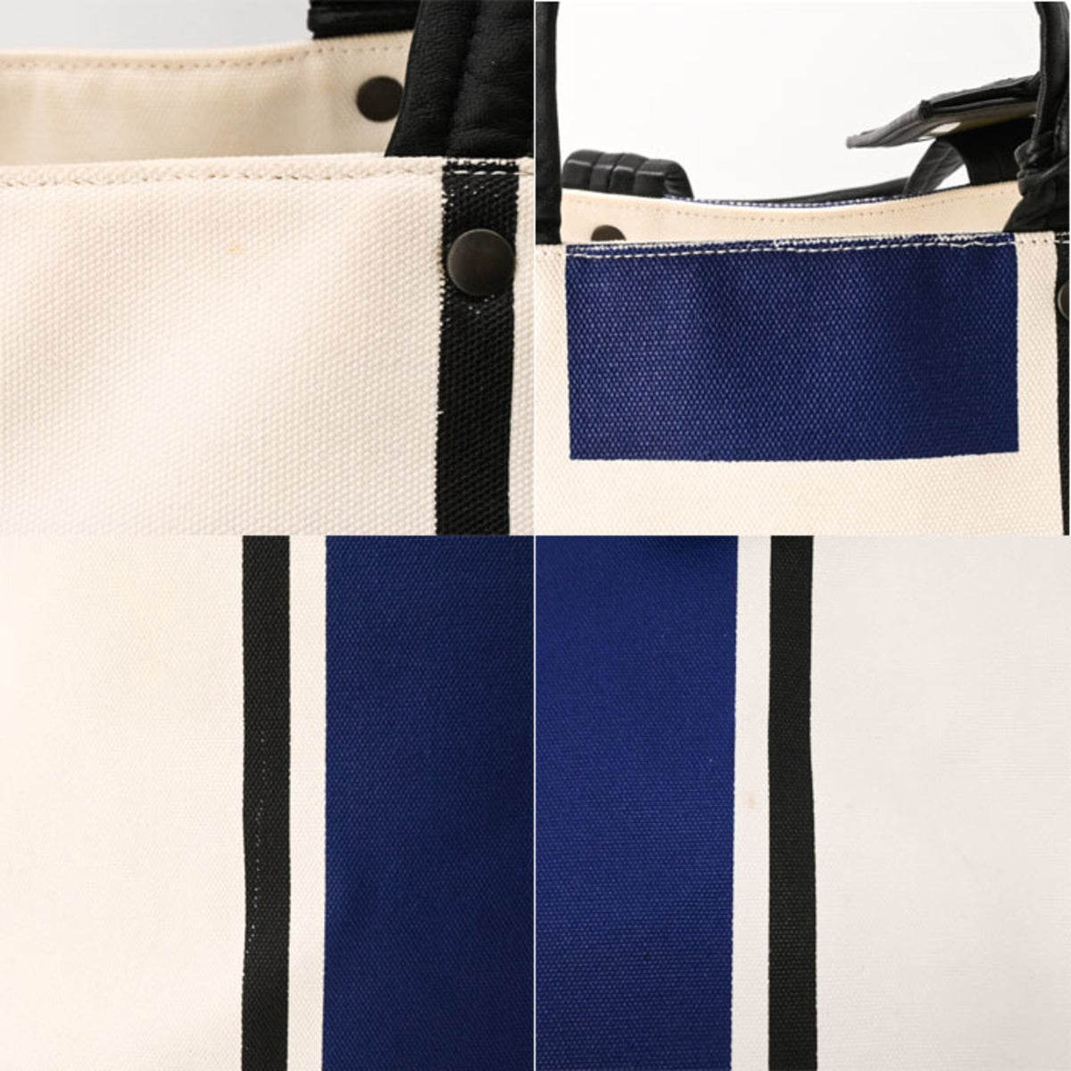 Bottega Veneta White Canvas Shoulder Bag Tote Bag (Pre-Owned)