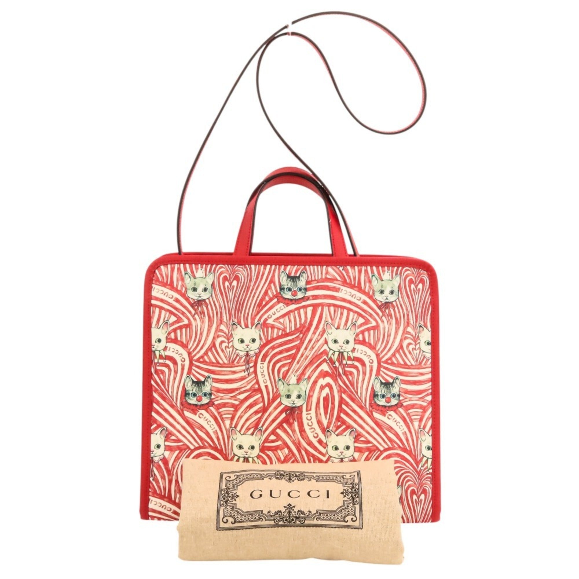 Gucci Red Color Shoulder Bag Tote Bag (Pre-Owned)
