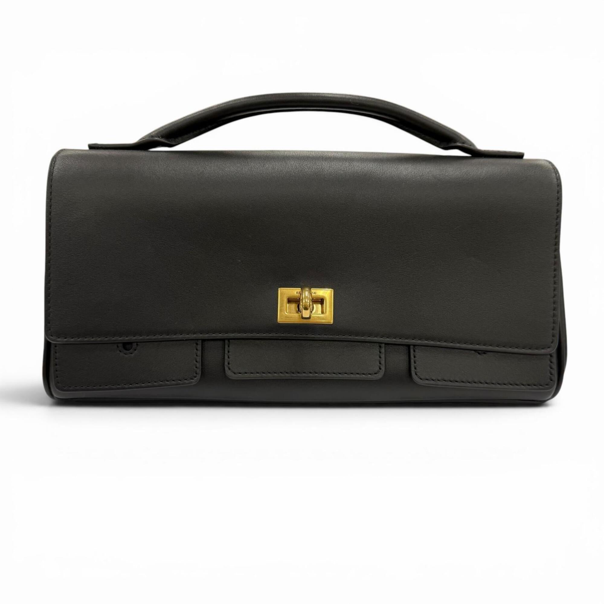 Balenciaga Black Leather Shoulder Bag (Pre-Owned)