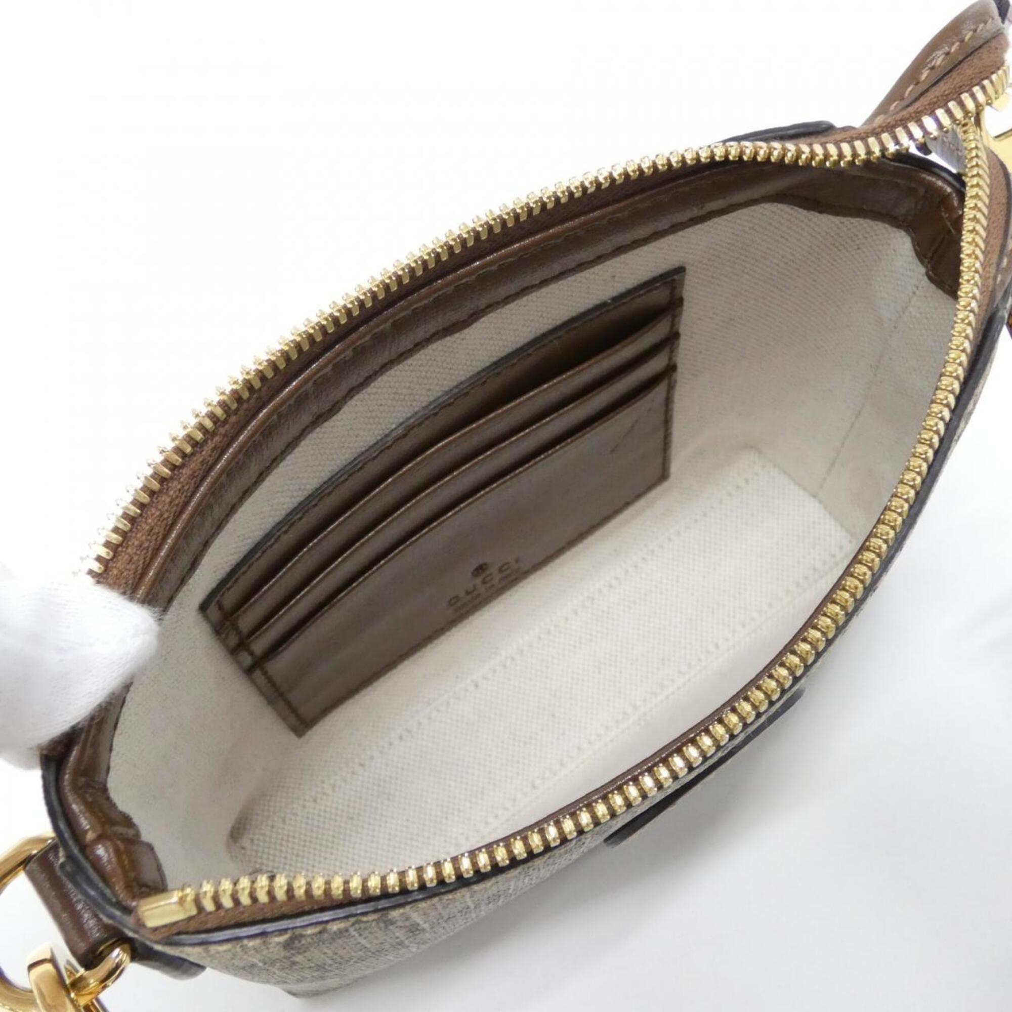 Gucci Beige Brown Gg Supreme Canvas Shoulder Bag (Pre-Owned)