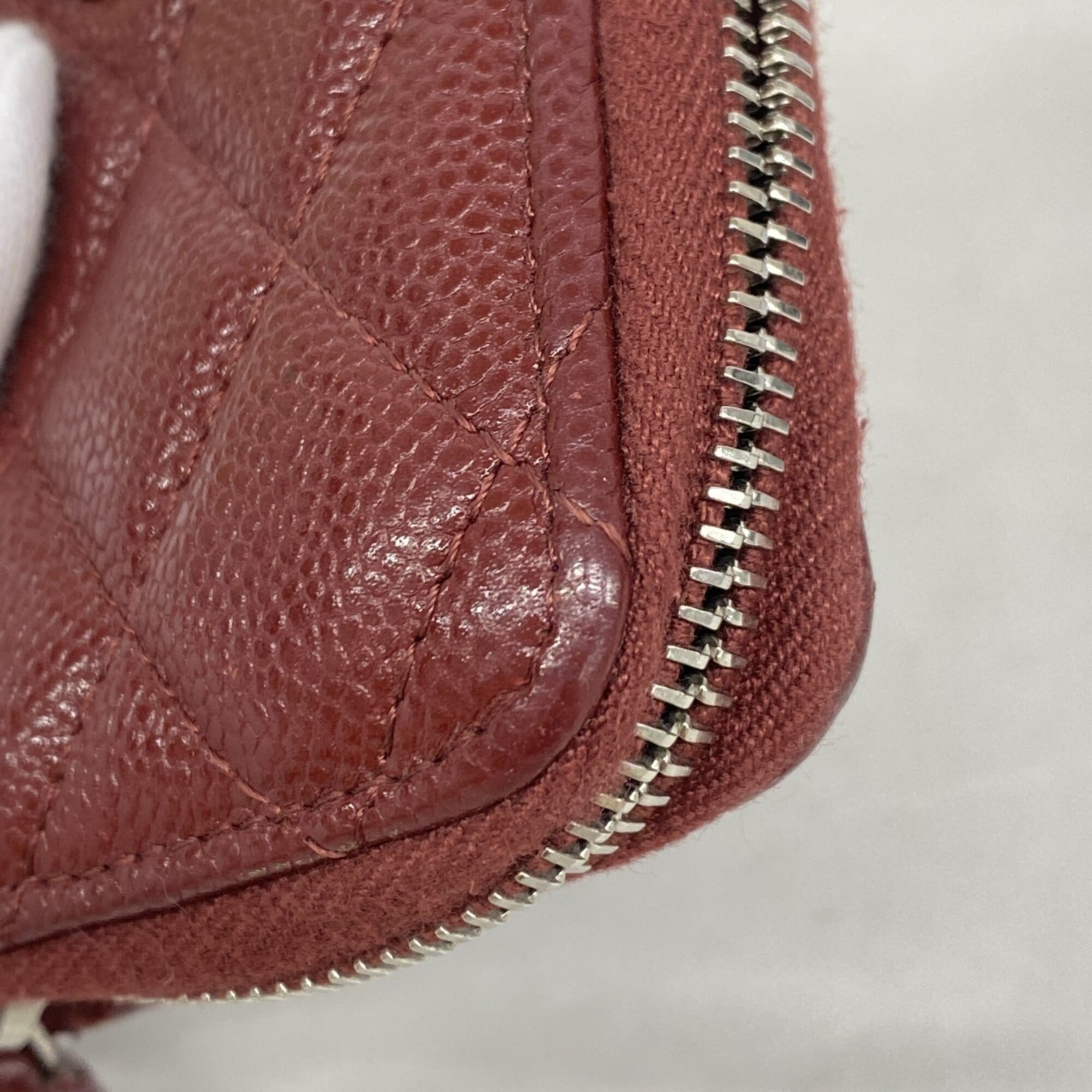 Chanel Bordeaux Grained Calfskin Coin Purse/Coin Case (Pre-Owned)