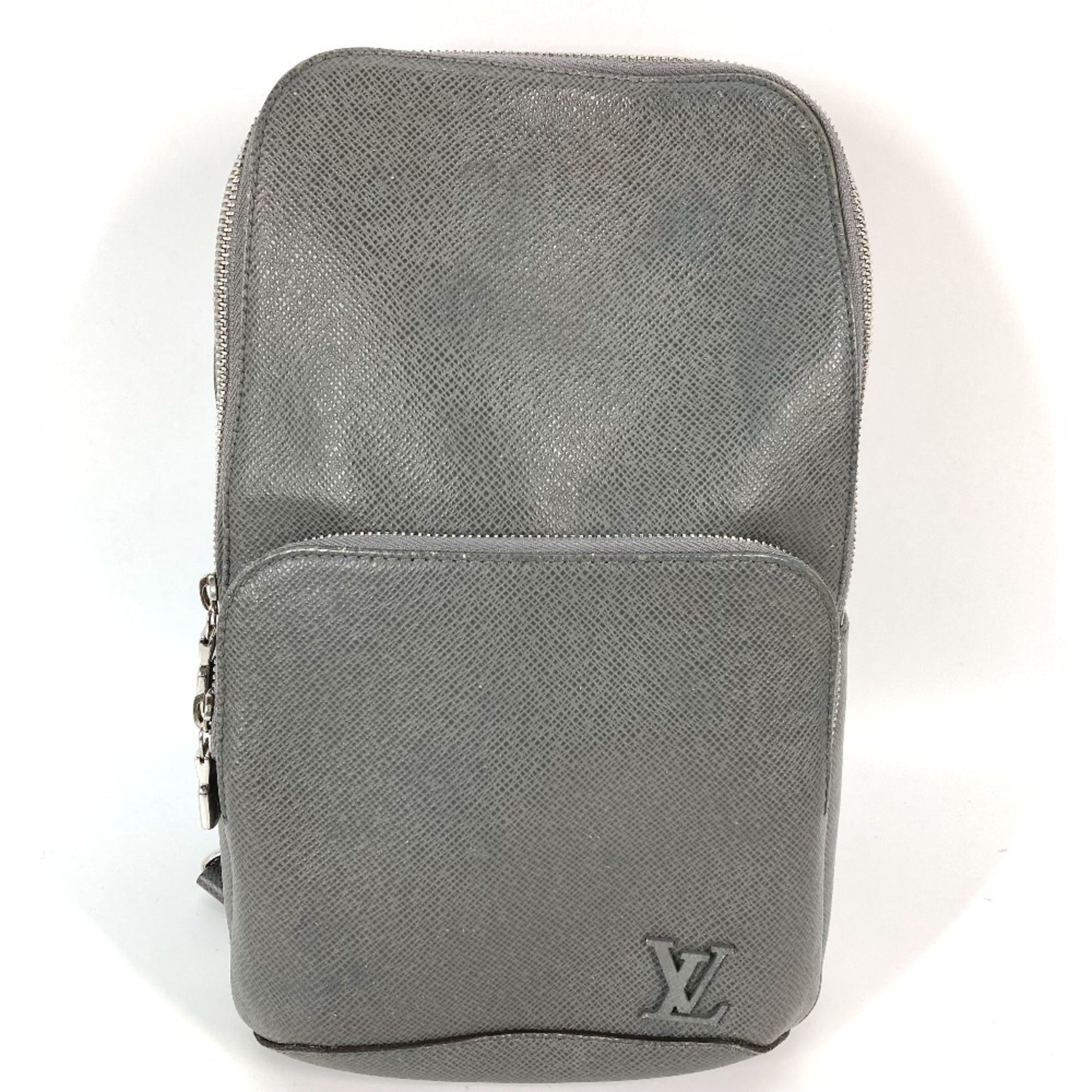 Louis Vuitton Galle Gray Taiga Leather Shoulder Bag Sling Bag (Pre-Owned)