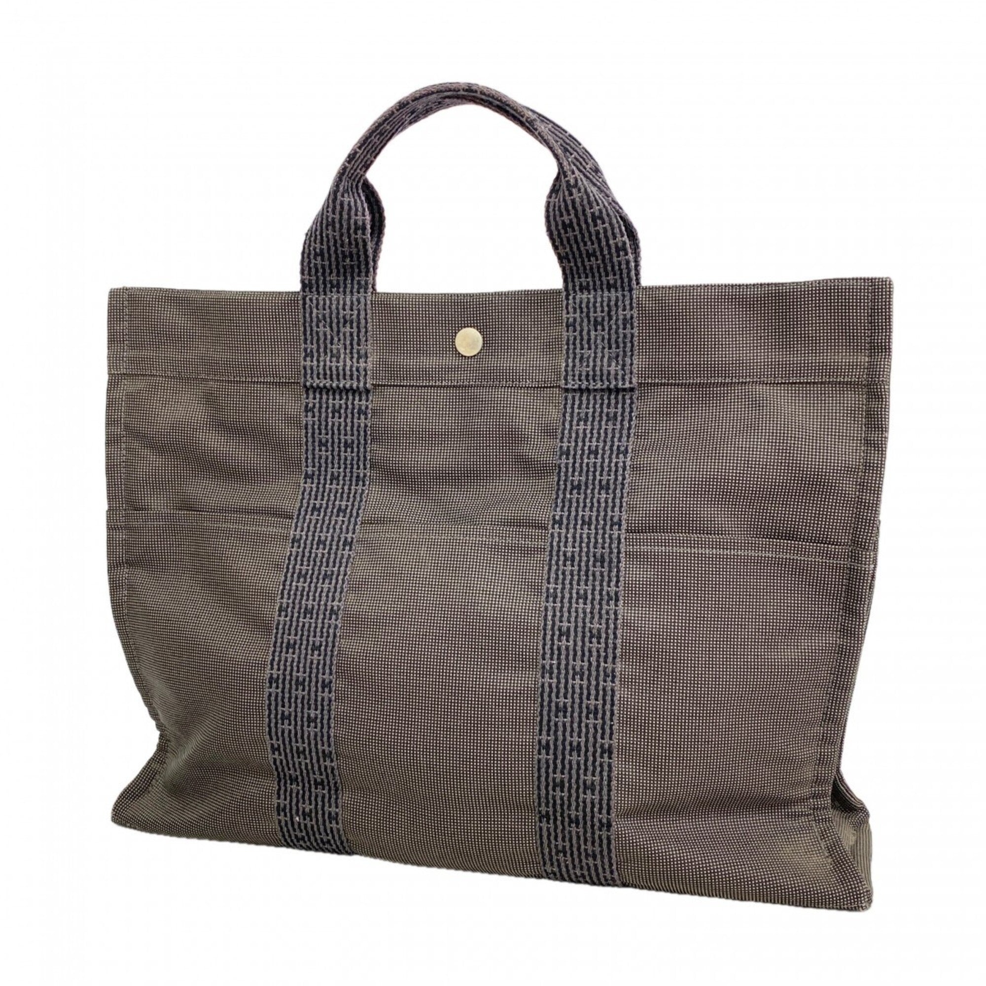 Hermes Gray Canvas Tote Bag (Pre-Owned)