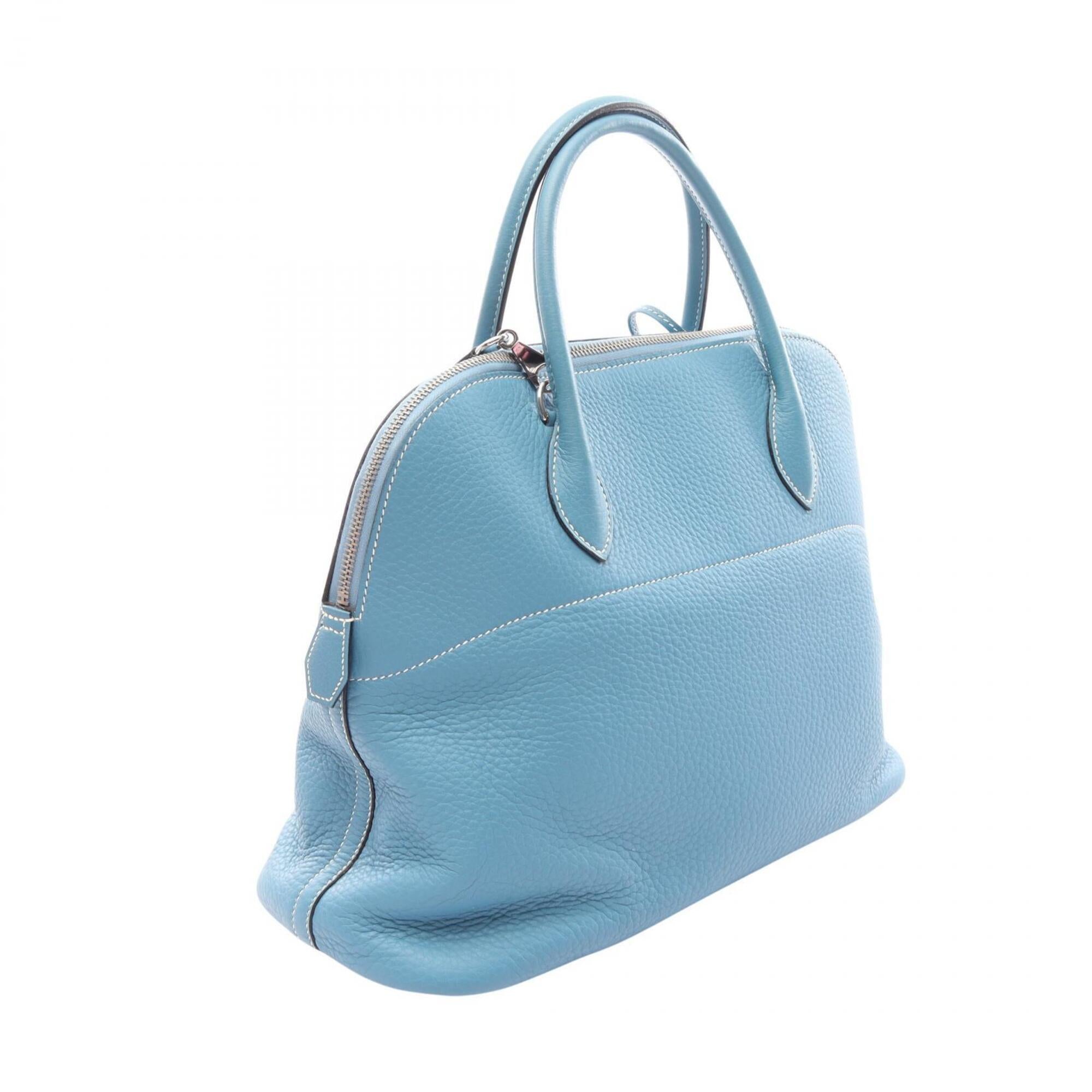 Hermes Blue Taurillon Clemence Leather Handbag (Pre-Owned)