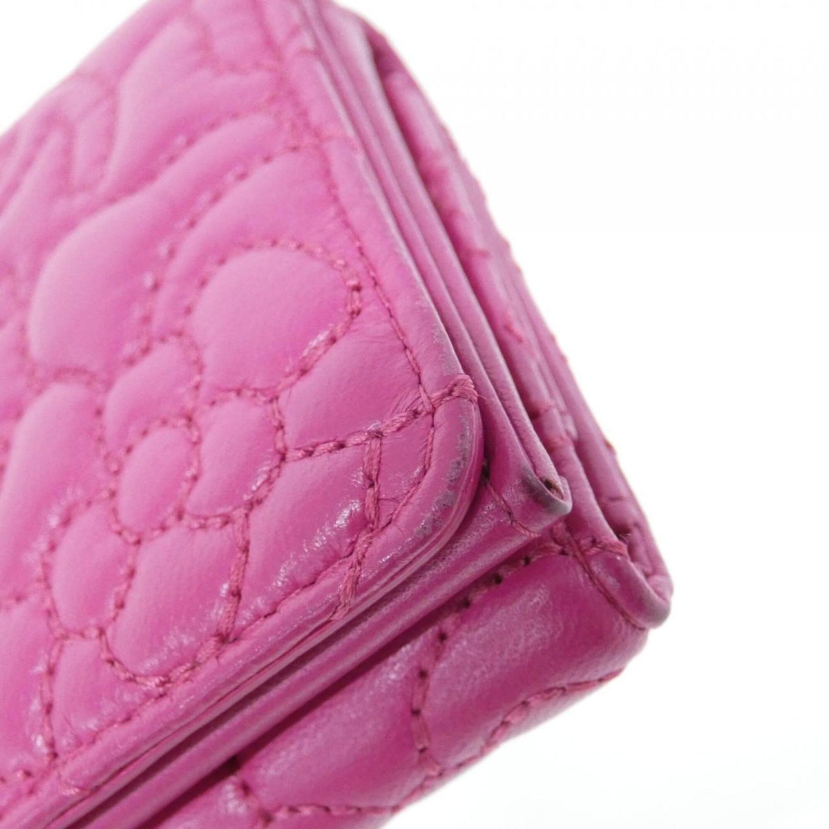 Chanel Pink Leather Wallet (Tri-Fold) (Pre-Owned)