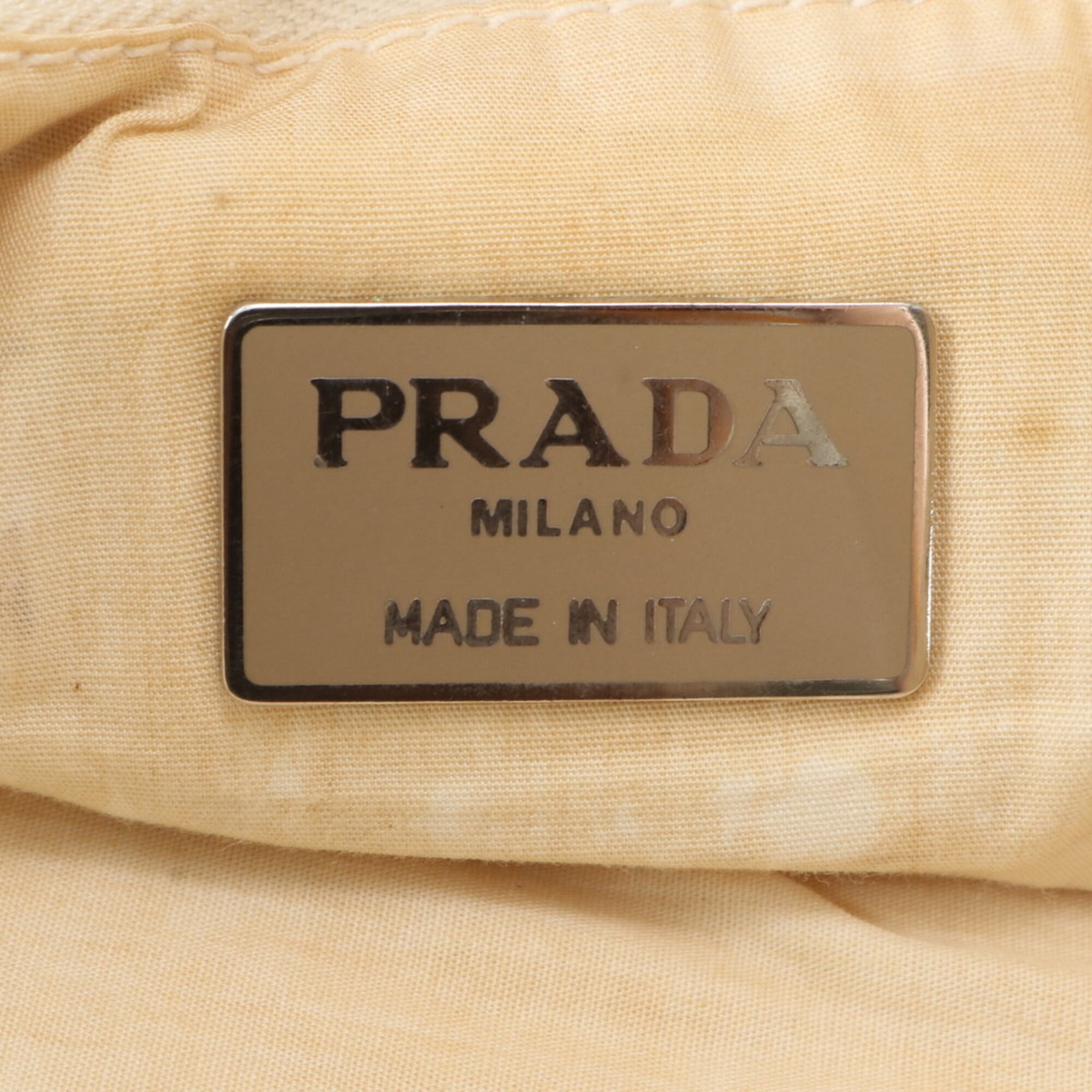 Prada Ivory Leather Handbag Shoulder Bag Tote Bag (Pre-Owned)