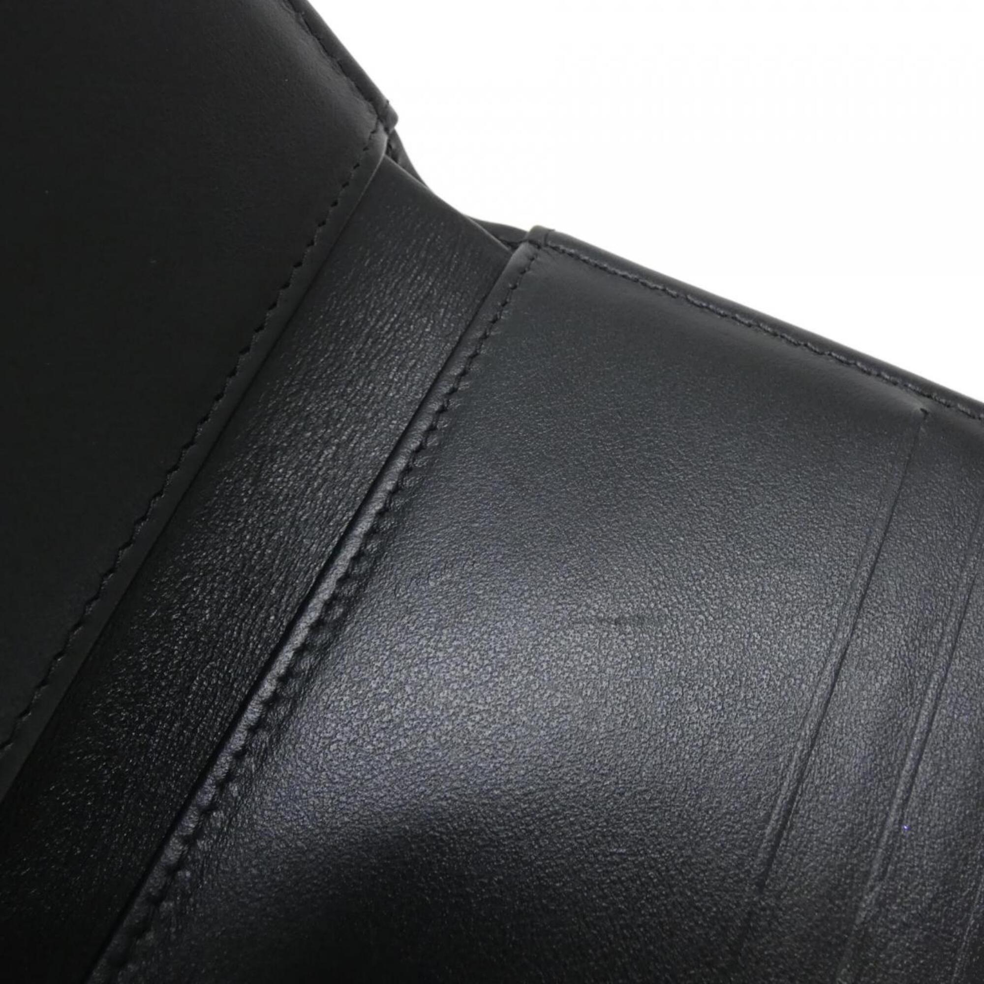 Chanel Black Grained Calfskin Wallet (Tri-Fold) (Pre-Owned)