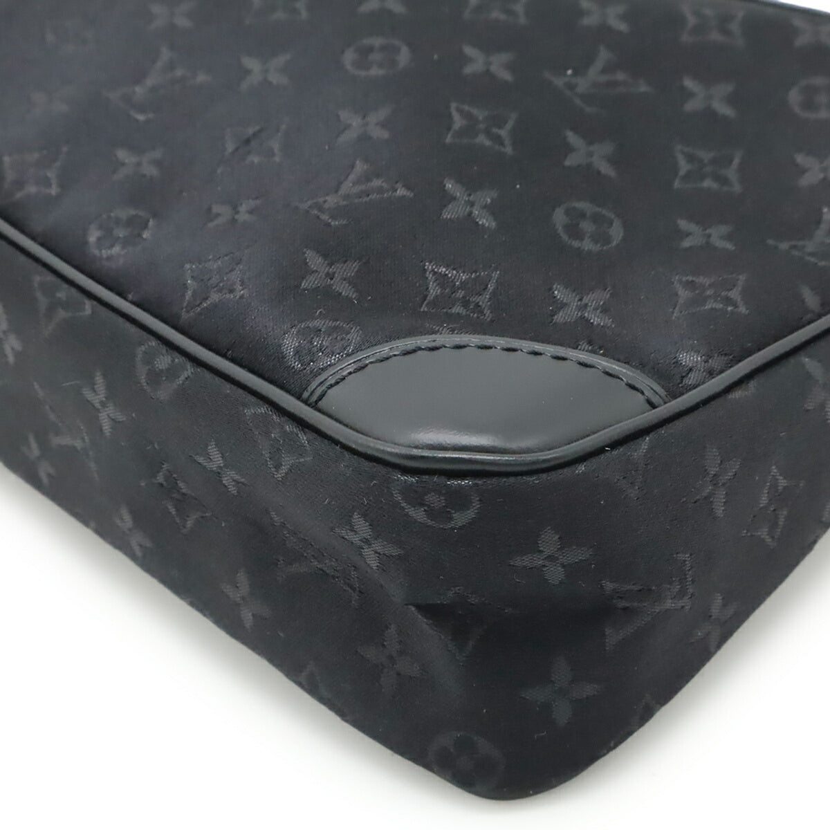 Louis Vuitton Noir Monogram Satin Leather Pouch (Pre-Owned)