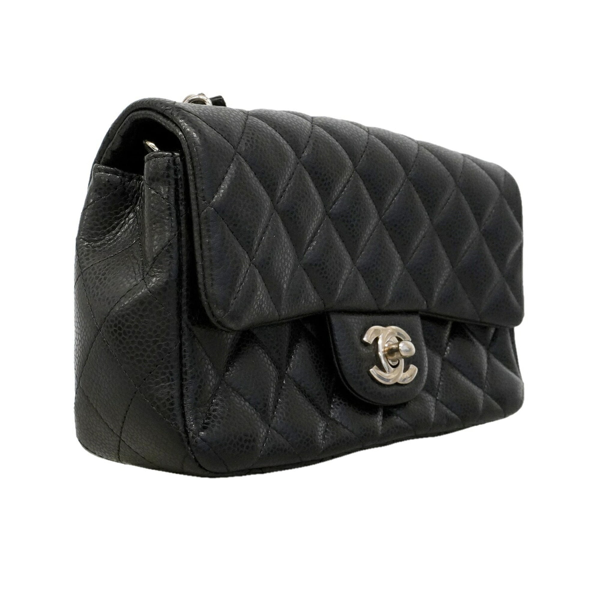 Chanel Black Grained Calfskin Shoulder Bag (Pre-Owned)