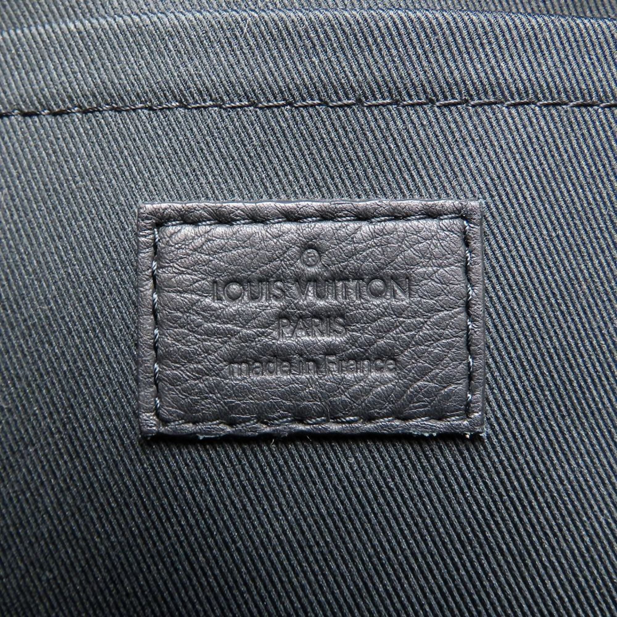 Louis Vuitton Black Brown Canvas Leather Backpack (Pre-Owned)