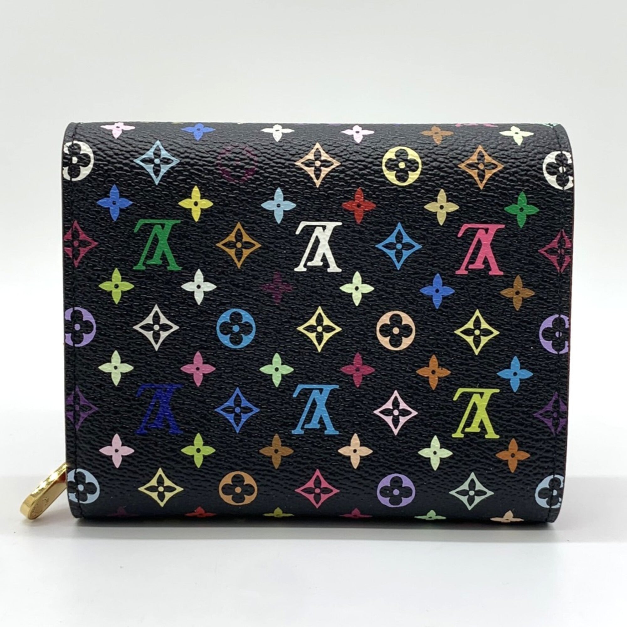 Louis Vuitton Black Monogram Multicolore Wallet (Tri-Fold) (Pre-Owned)